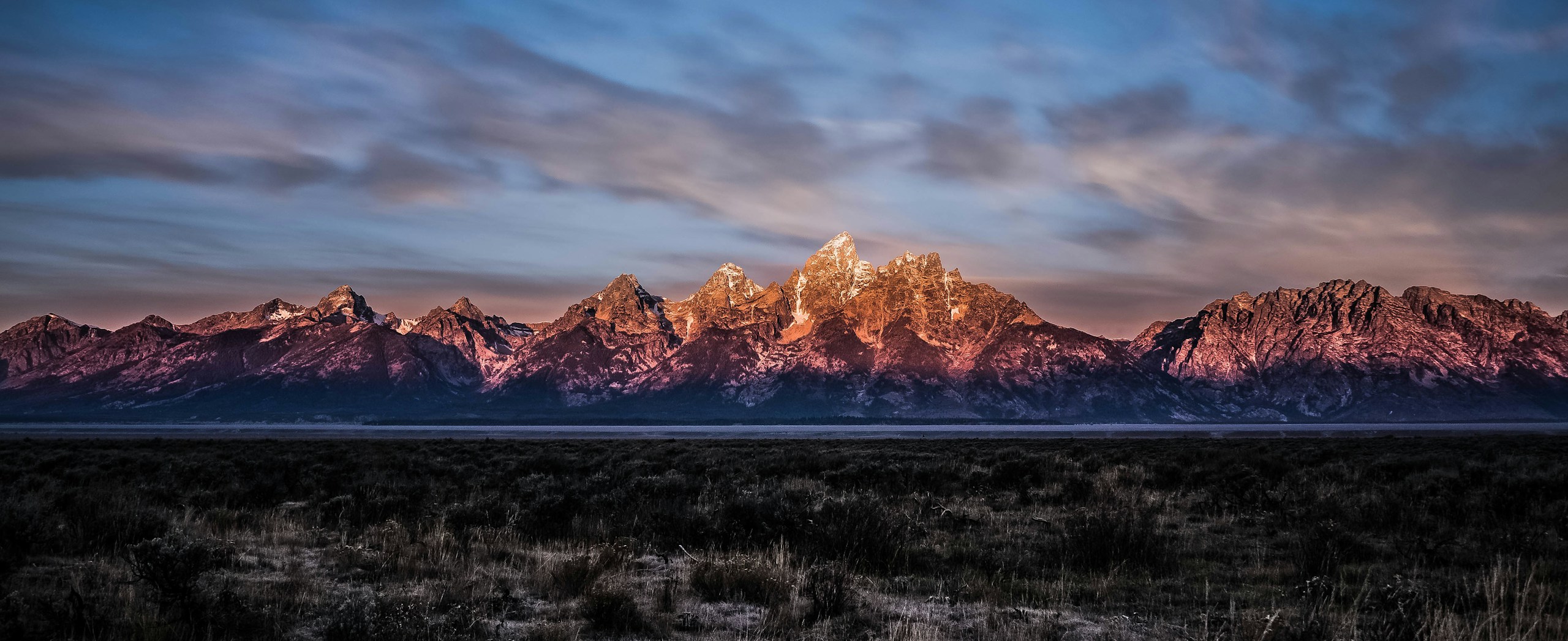 Grand Teton Mountains at Sunrise HD Wallpaper