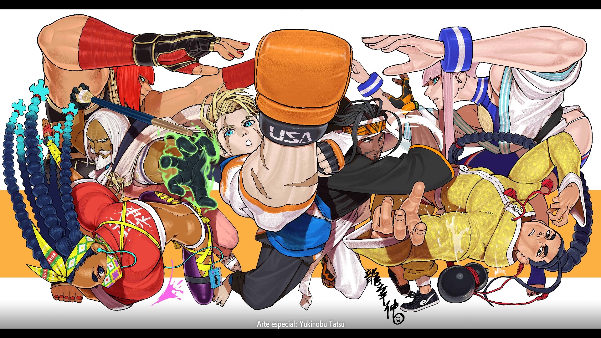 Fighting game characters in dynamic poses HD Wallpaper