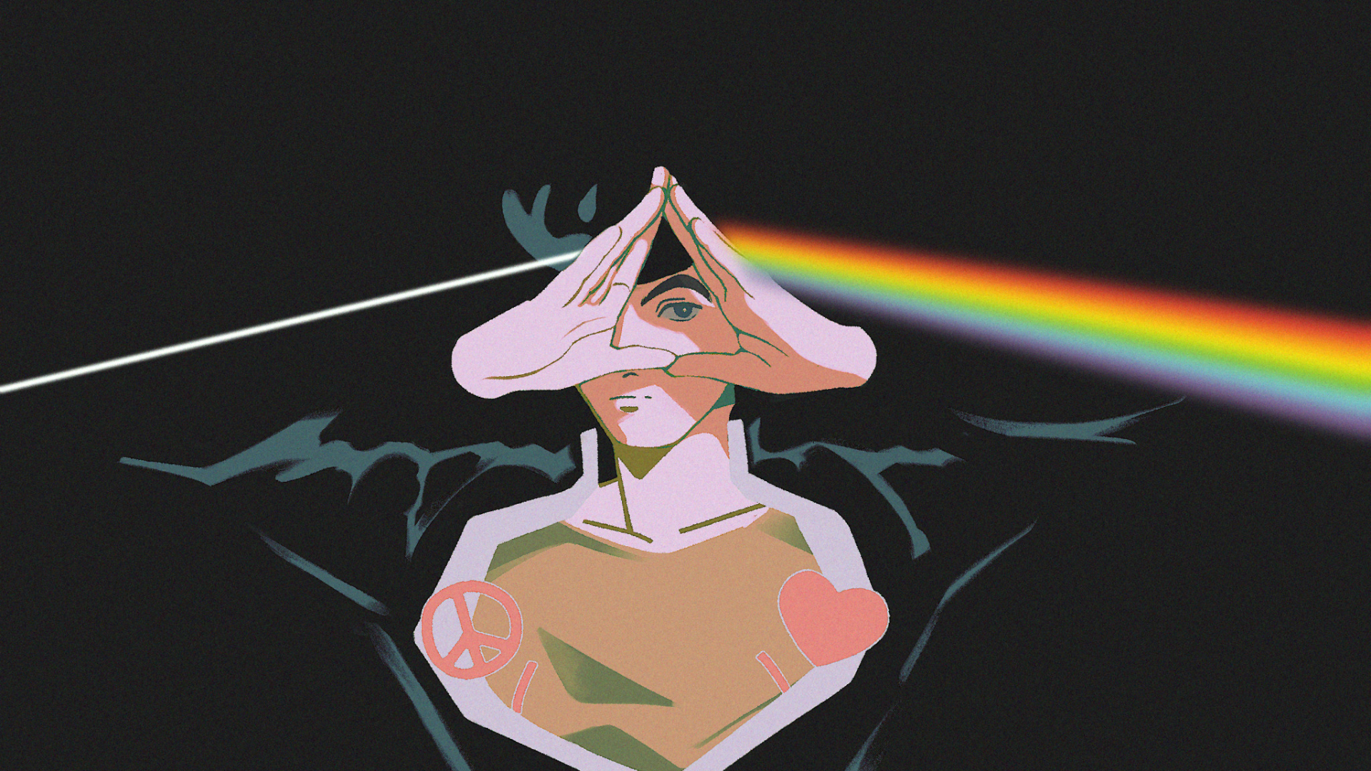 Pink Floyd Dark Side of the Moon inspired art HD Wallpaper