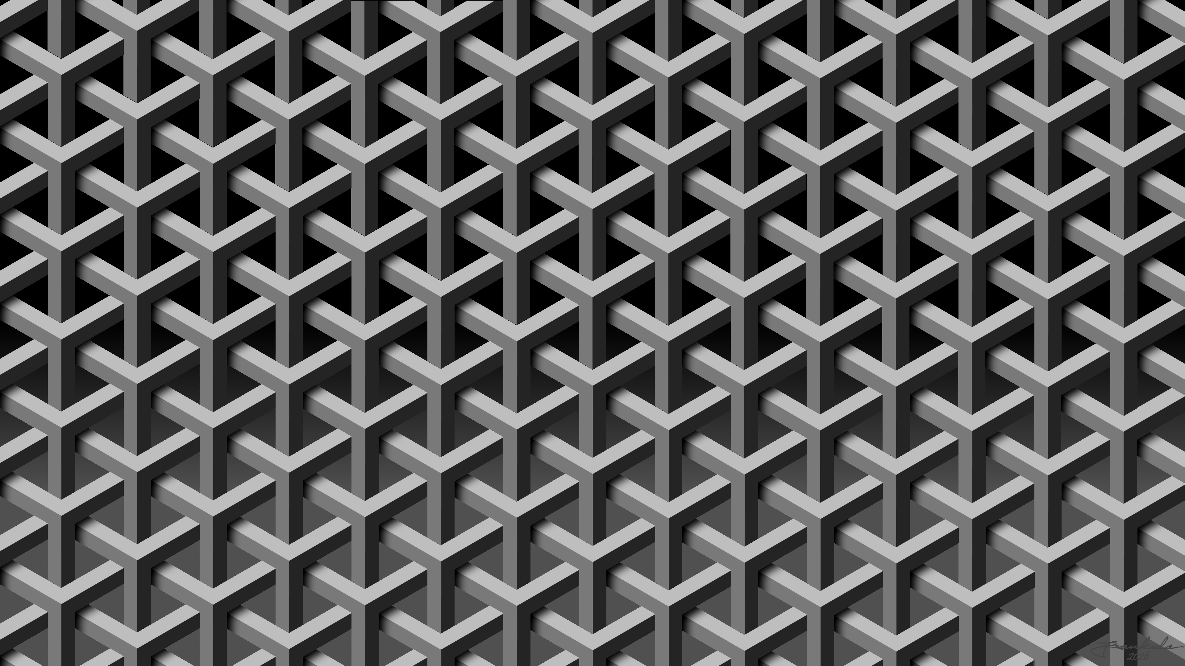 3D Geometric Pattern Wallpaper HD Wallpaper