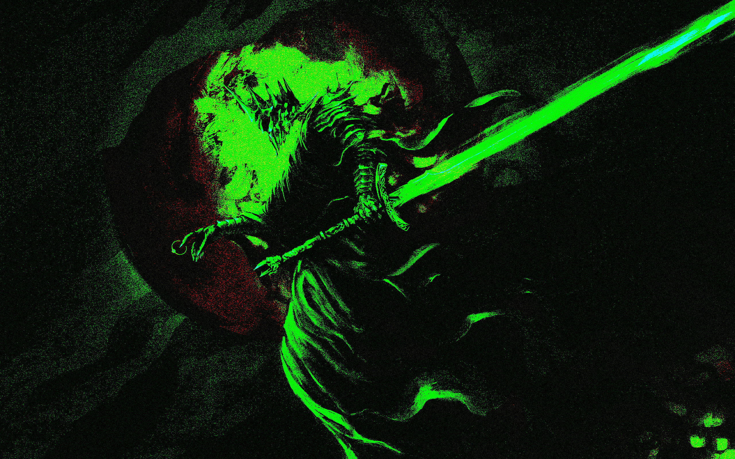 Sauron with a green lightsaber HD Wallpaper