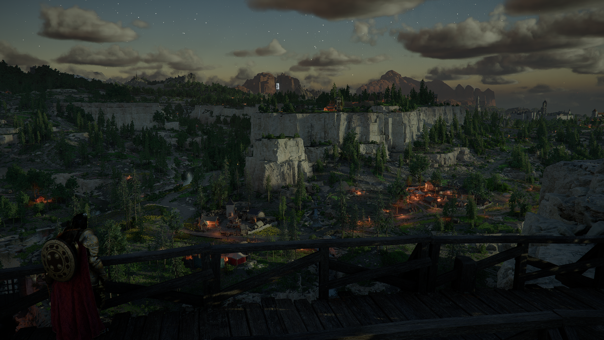 Assassin's Creed Valhalla: Eivor overlooking a settlement HD Wallpaper
