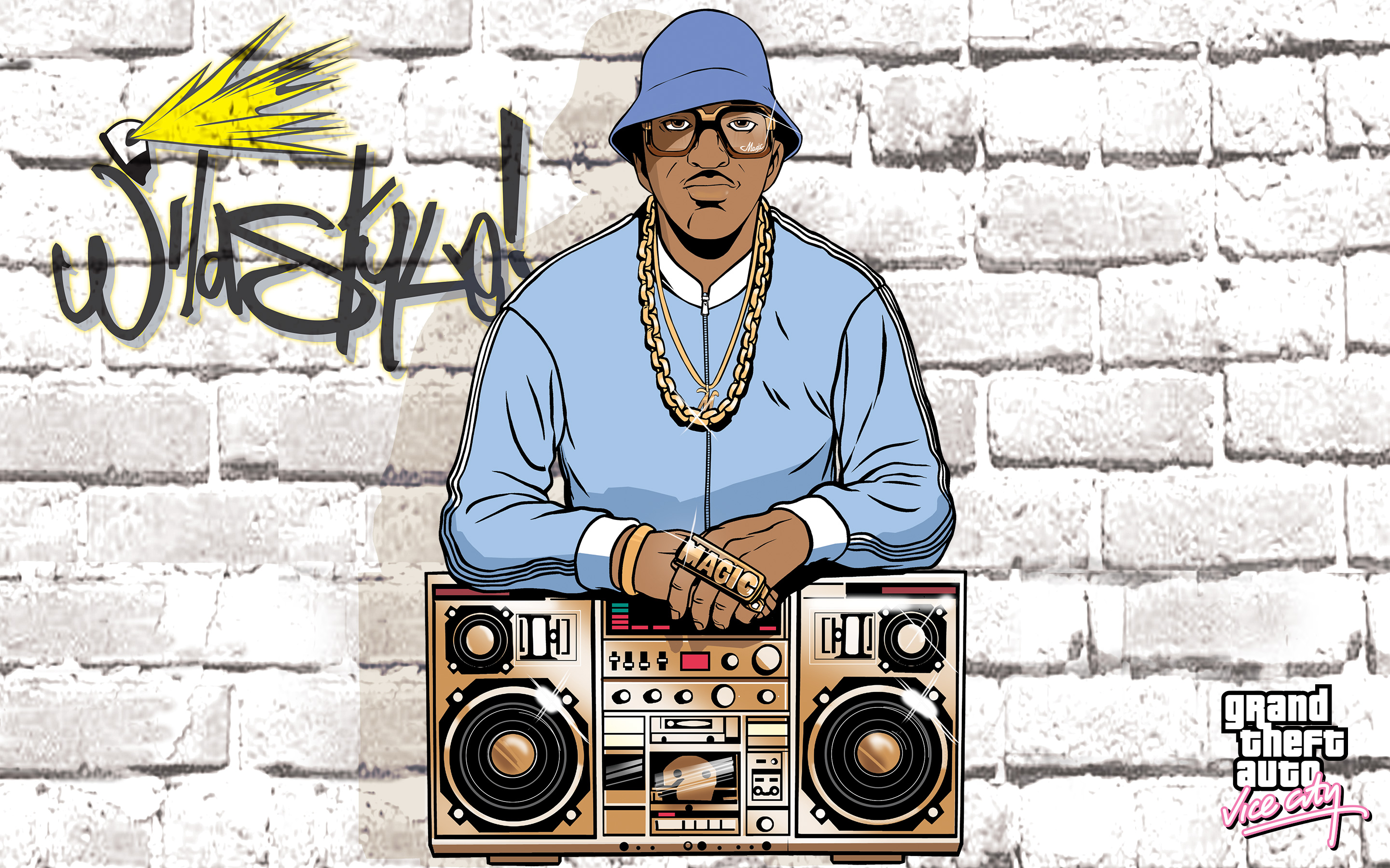 Grand Theft Auto: Vice City DJ with Boombox HD Wallpaper