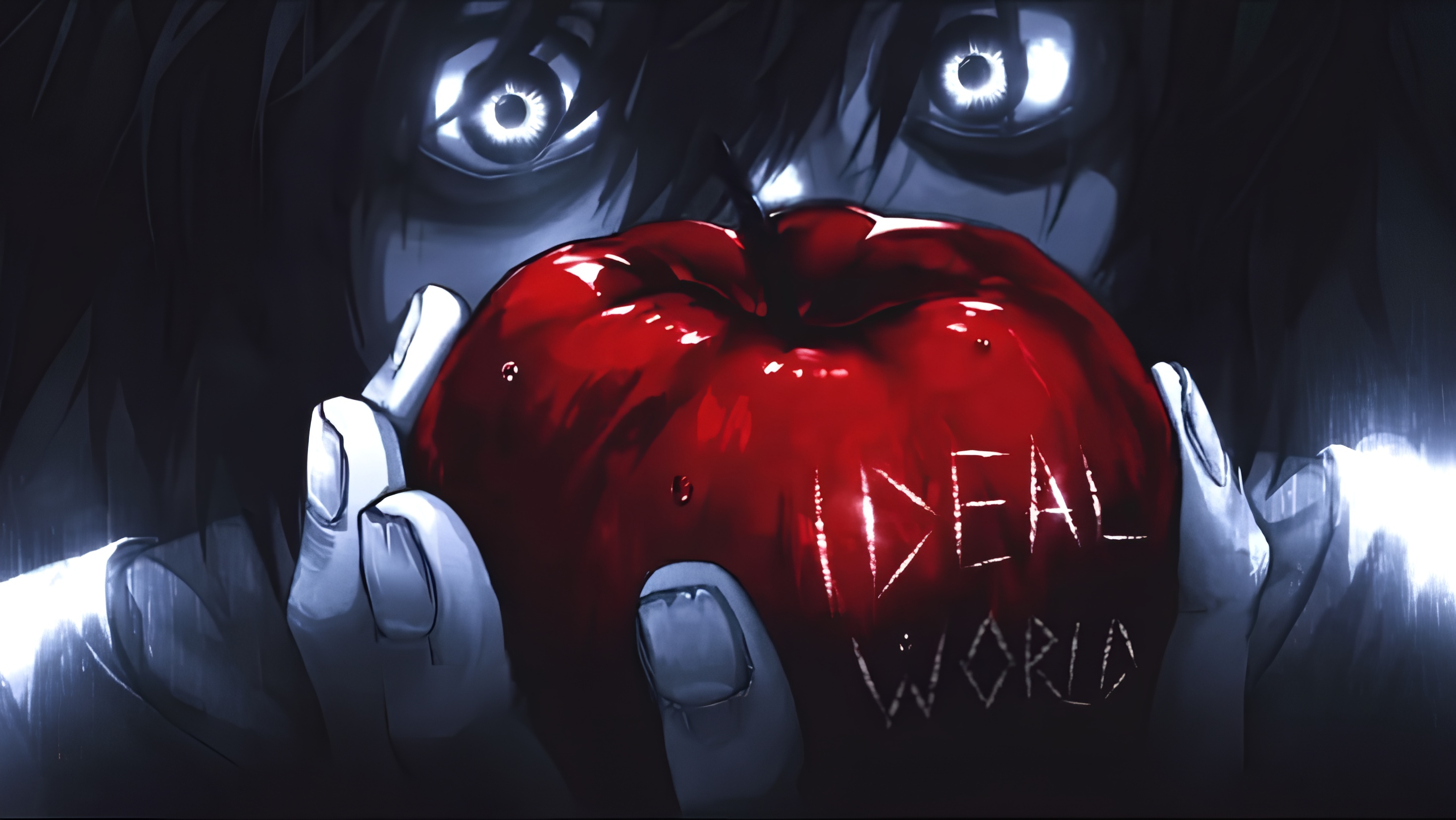 L from Death Note holding an apple HD Wallpaper