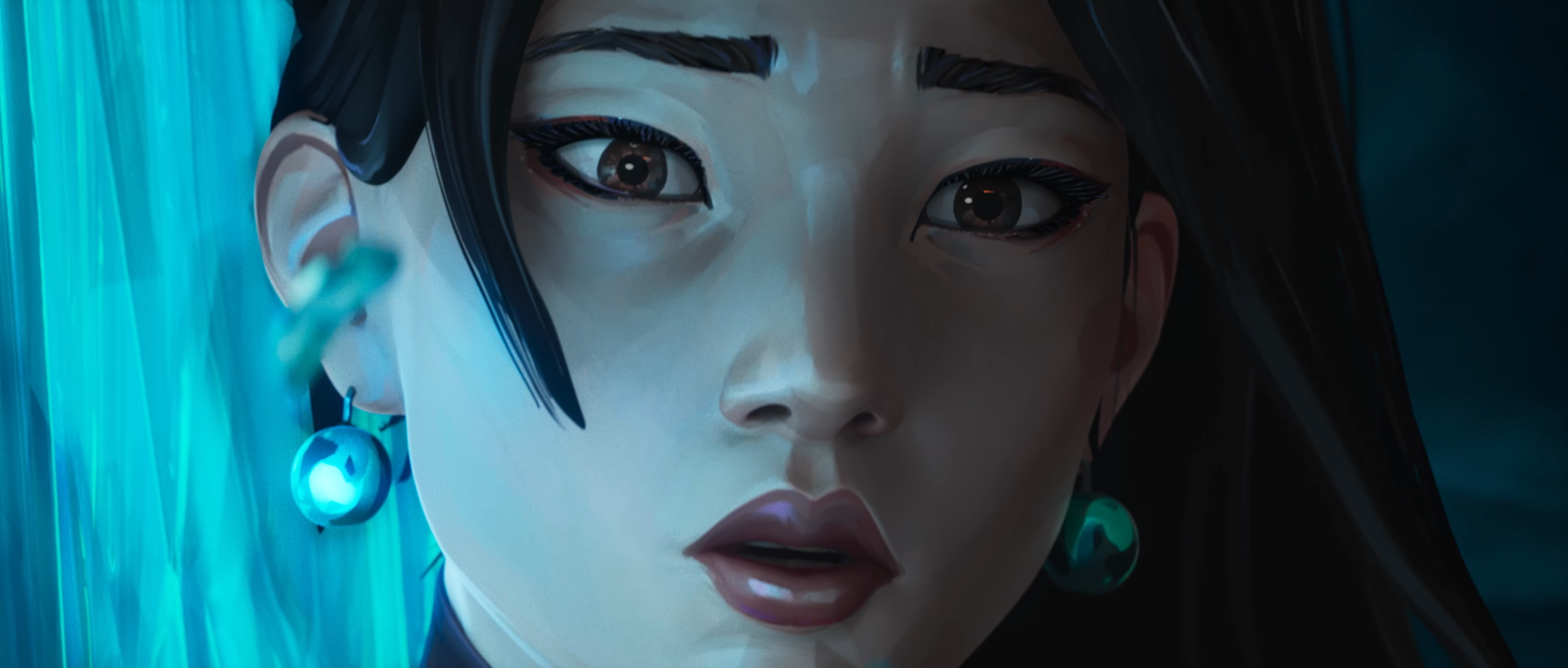 Jett from Valorant close-up with blue energy HD Wallpaper