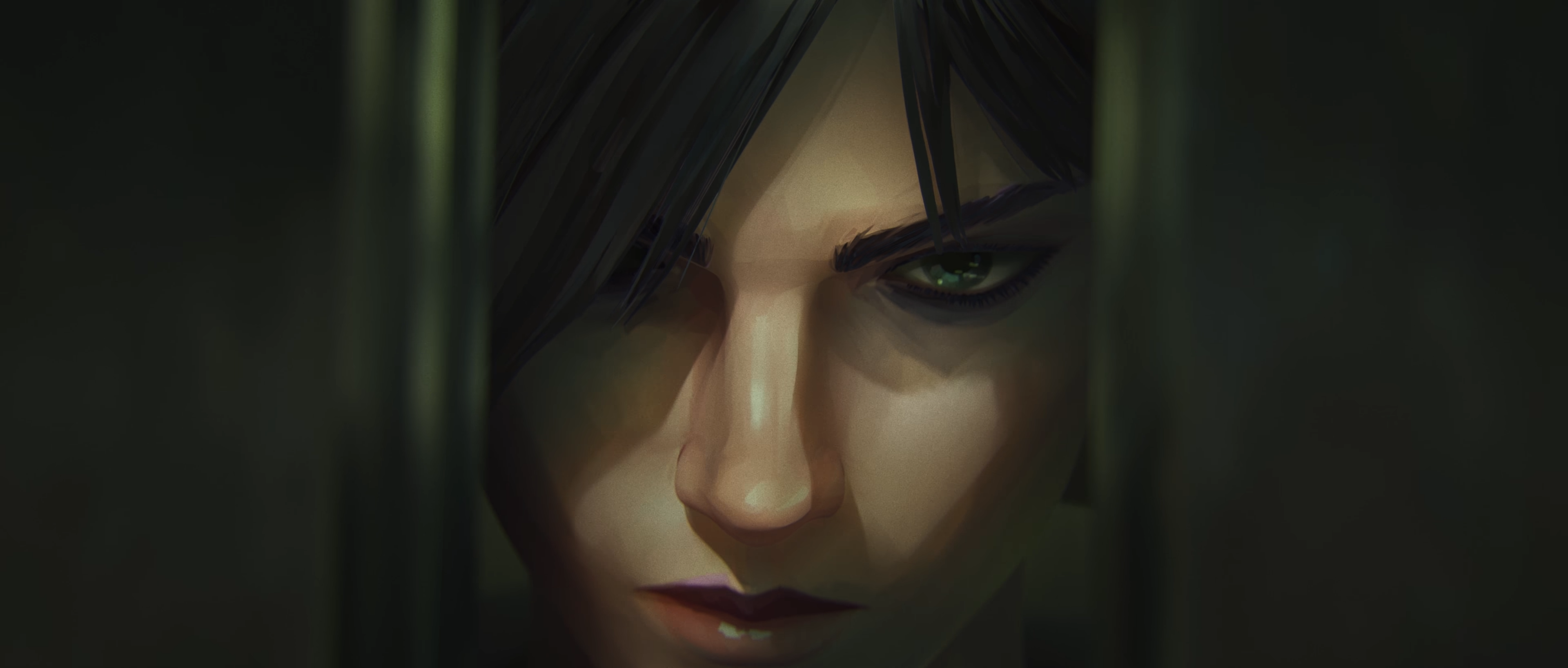 Vi from Arcane peeking through bars HD Wallpaper