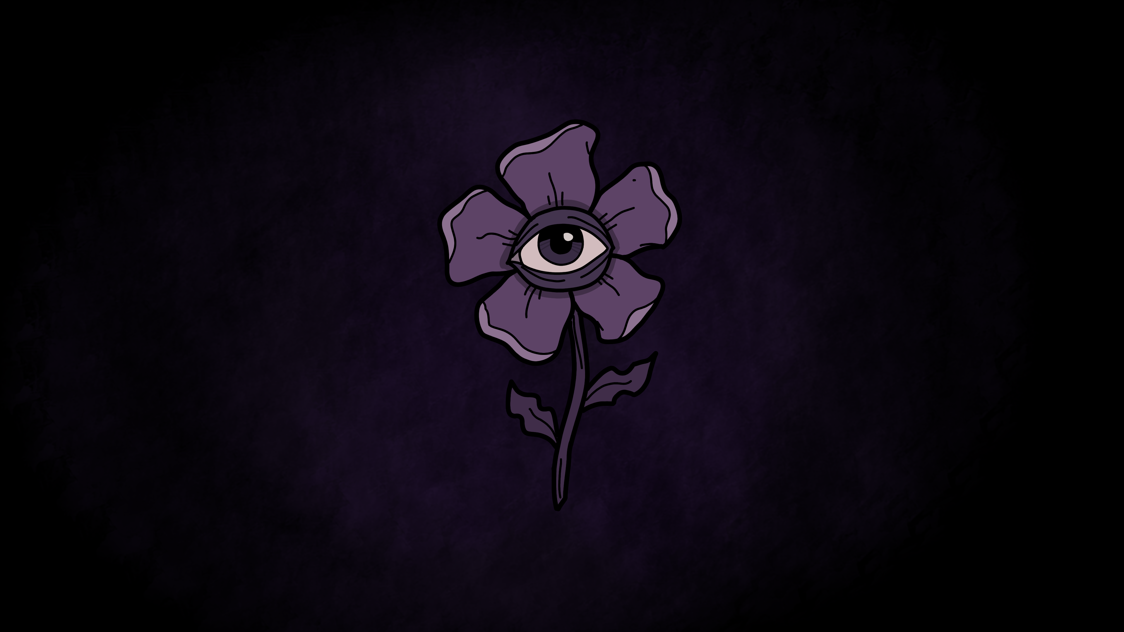 Purple flower with an eye in the center HD Wallpaper