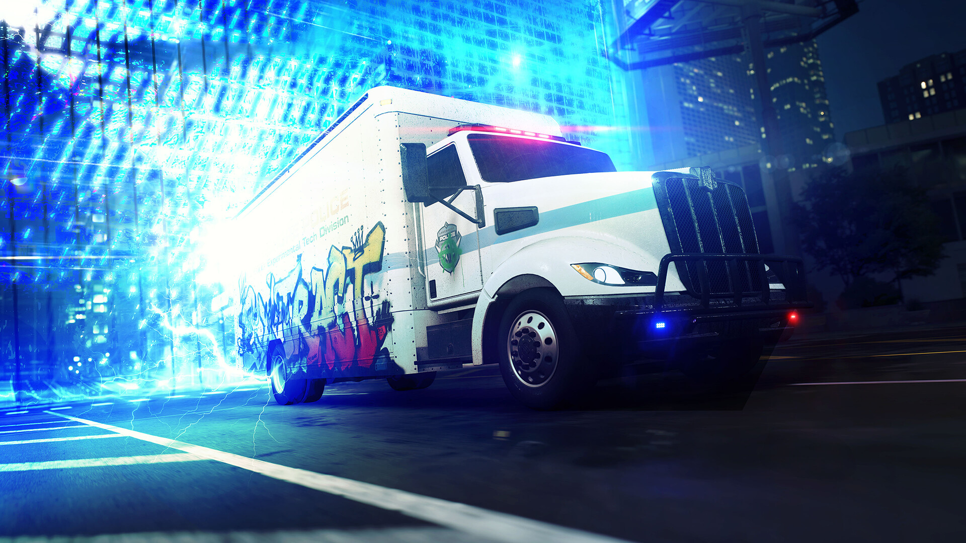 Police Environmental Tech Division Truck with Graffiti HD Wallpaper