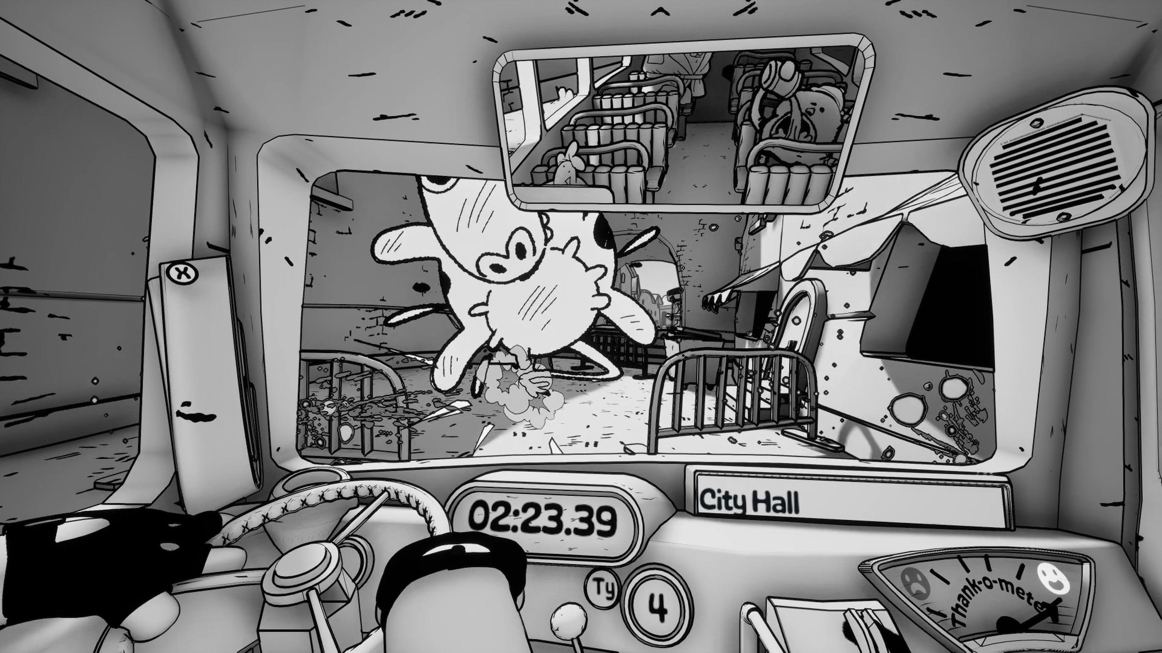Thank You Bus Driver game screenshot with cartoon cow HD Wallpaper