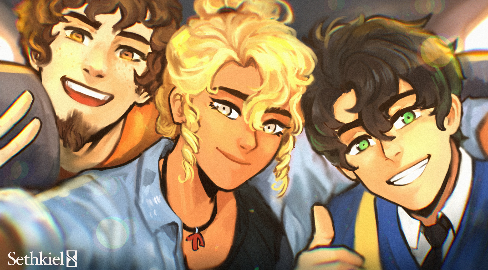 Three friends taking a selfie HD Wallpaper