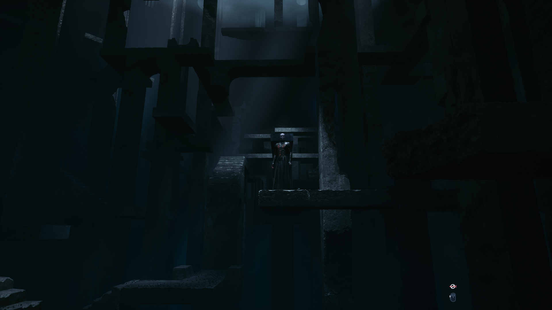 Pinhead in a dark, abstract structure HD Wallpaper