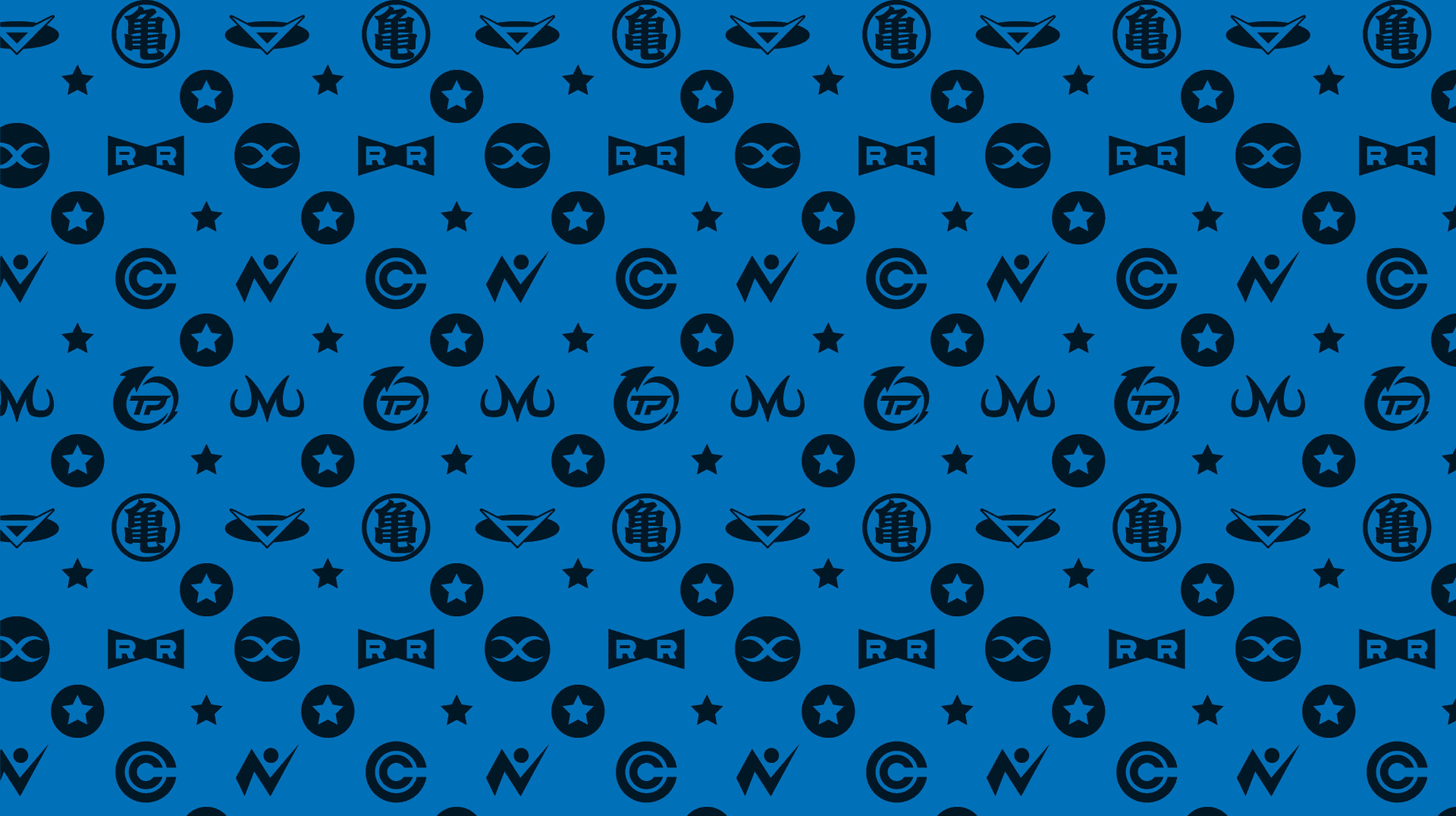 Dragon Ball Z and other anime symbols pattern HD Wallpaper