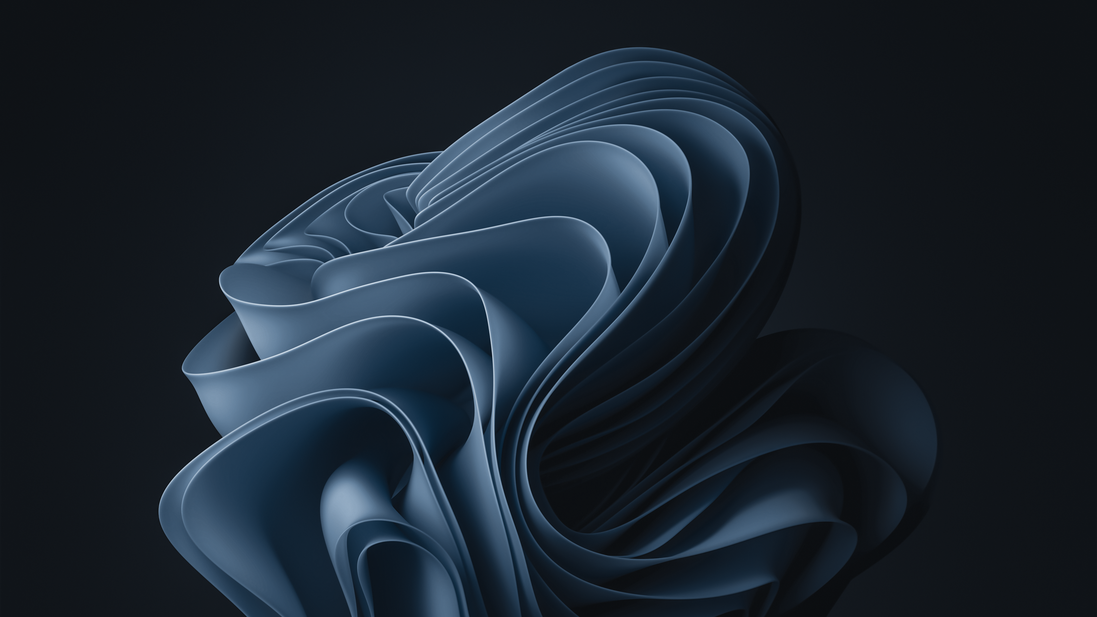Abstract blue flowing fabric against dark background HD Wallpaper