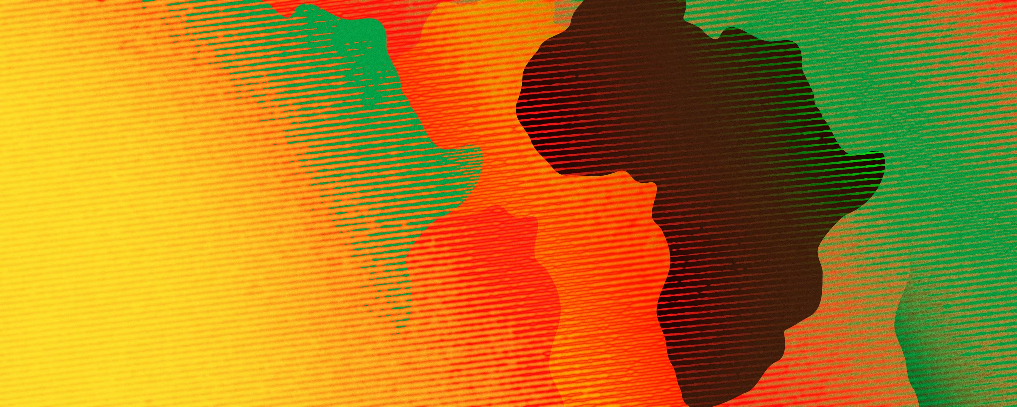 Abstract map of Africa in Pan-African colors HD Wallpaper