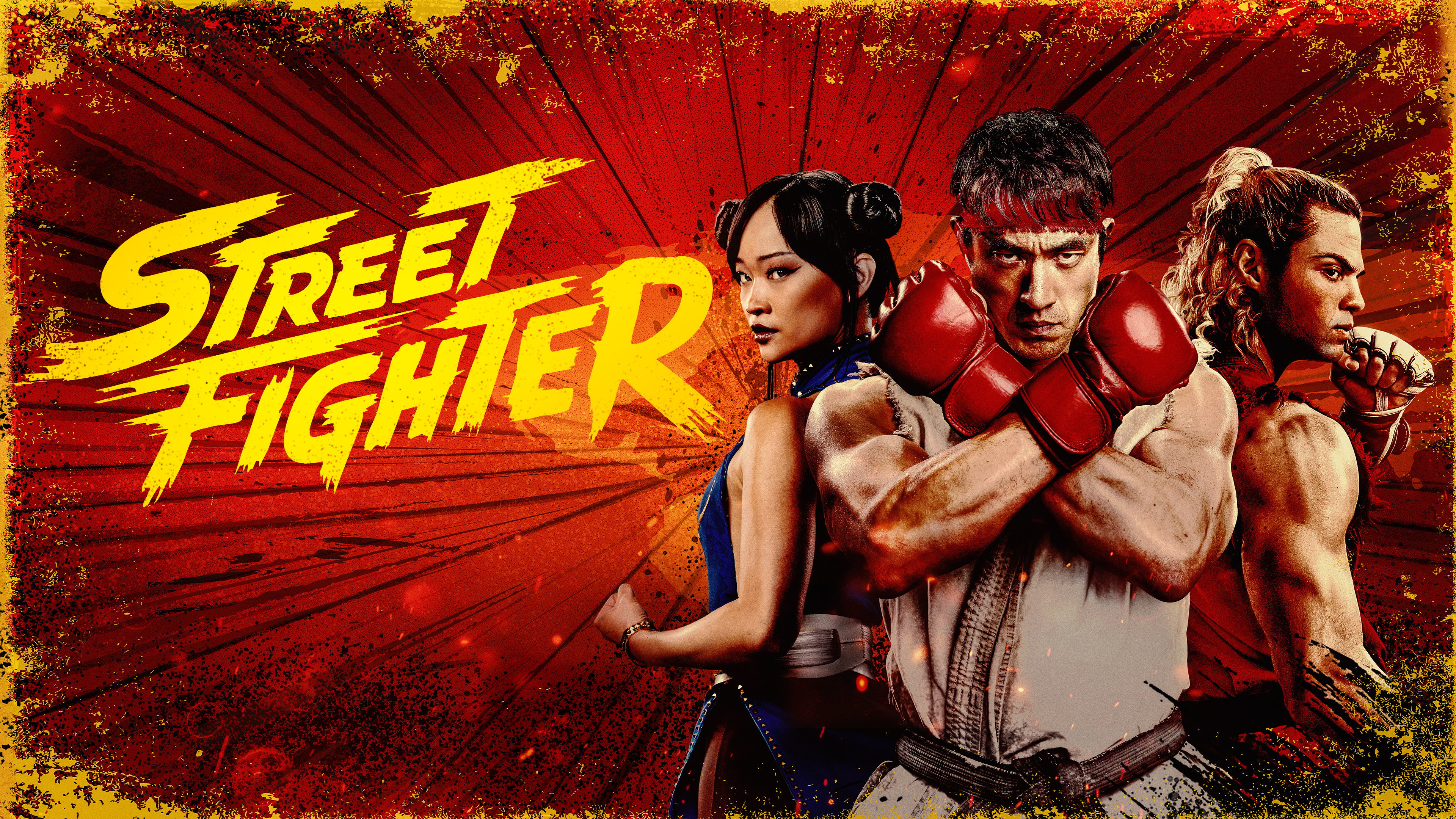 Street Fighter movie poster with Ryu, Chun-Li, and Ken HD Wallpaper