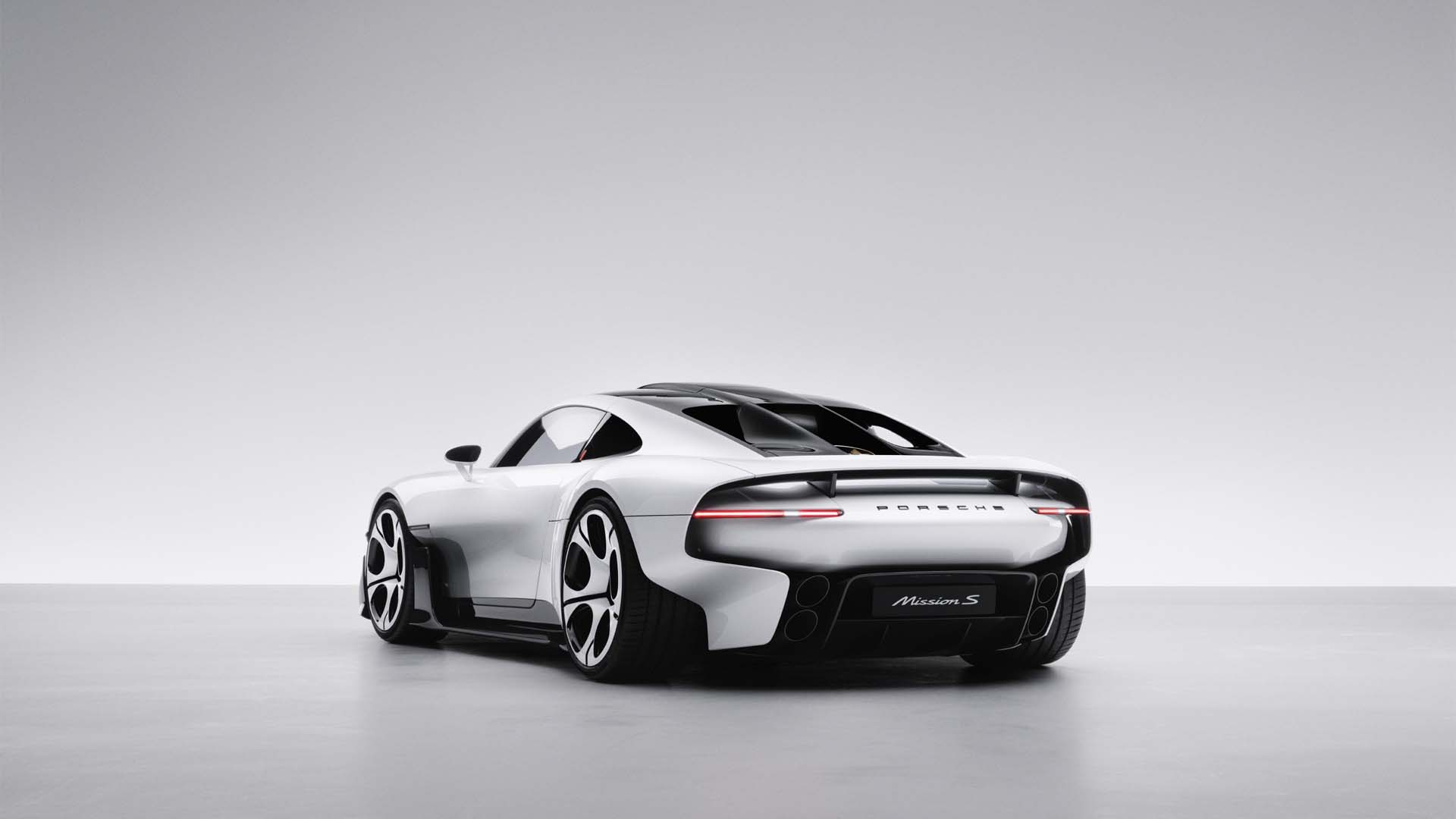 Porsche Mission S concept car rear view HD Wallpaper