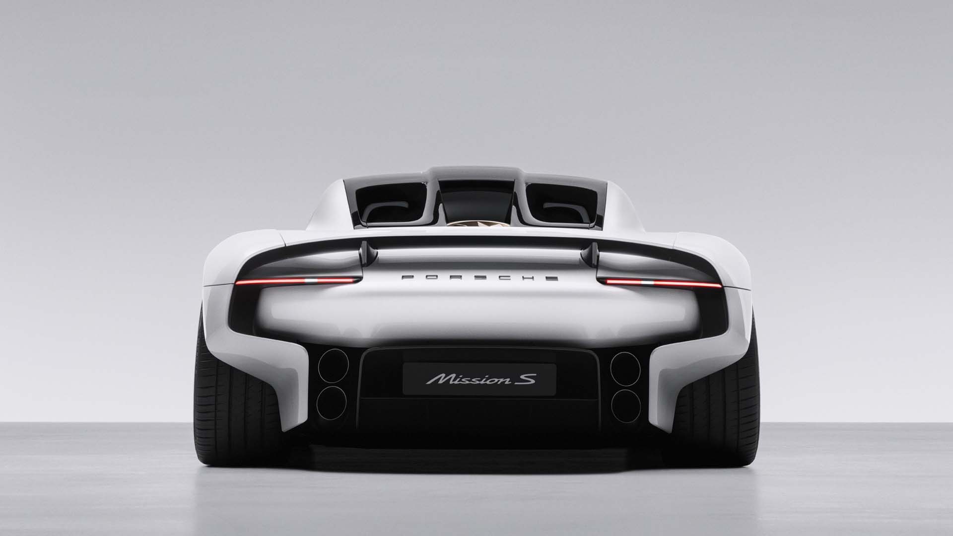 Porsche Mission S concept car rear view HD Wallpaper