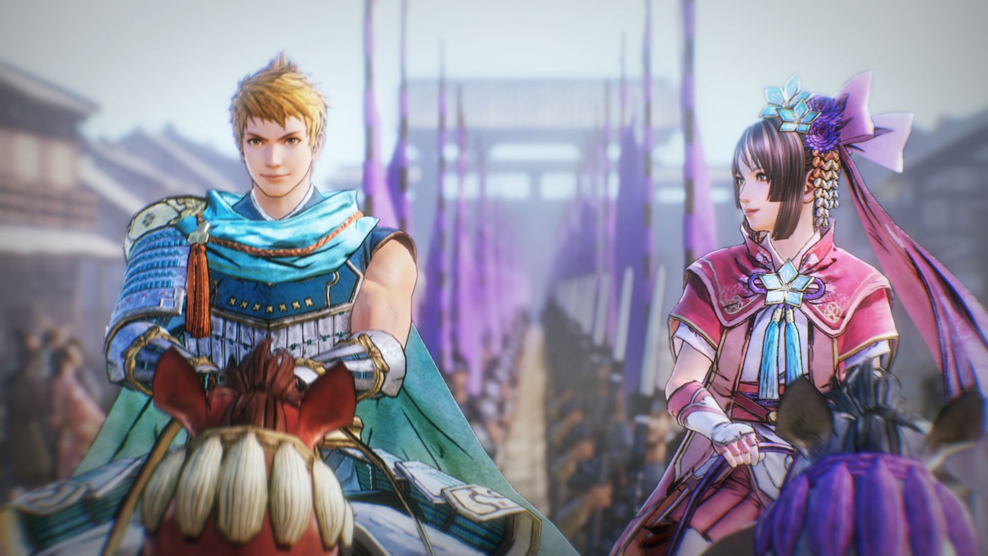 Samurai Warriors 5 Characters on Horseback HD Wallpaper
