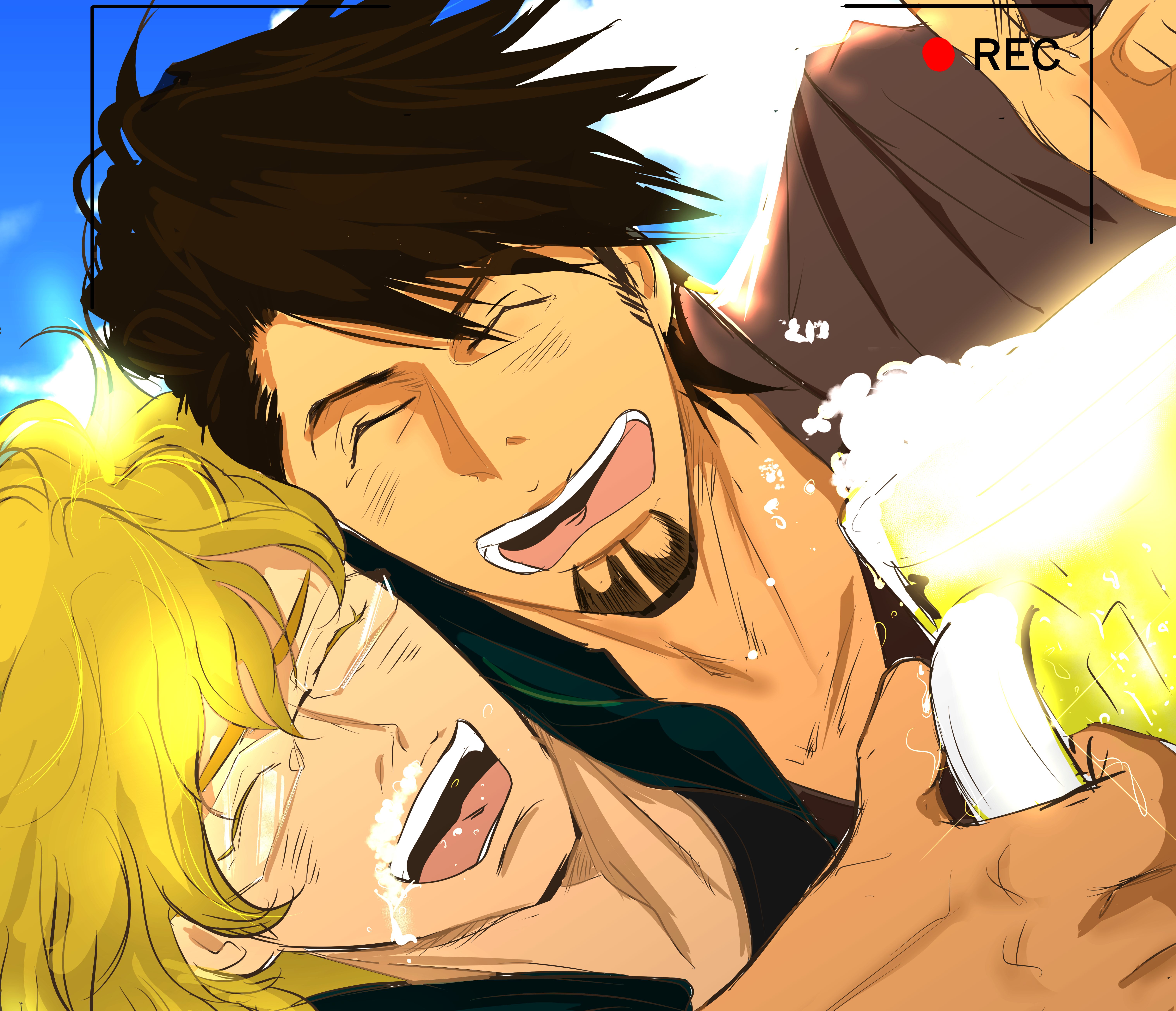 Tiger and Bunny 4K: Kotetsu and Barnaby with Beer HD Wallpaper