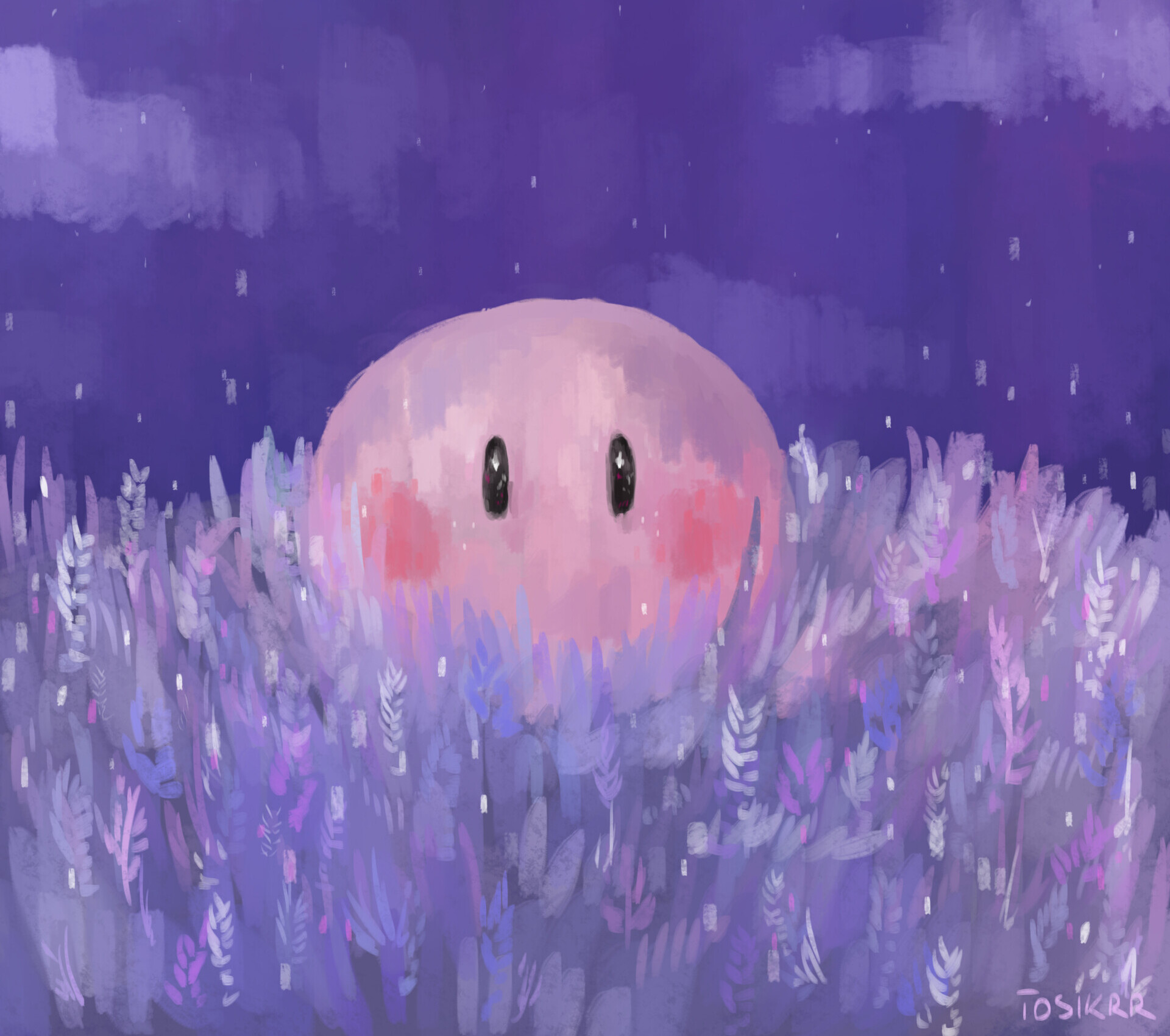 Clannad Dango in Purple Field HD Wallpaper