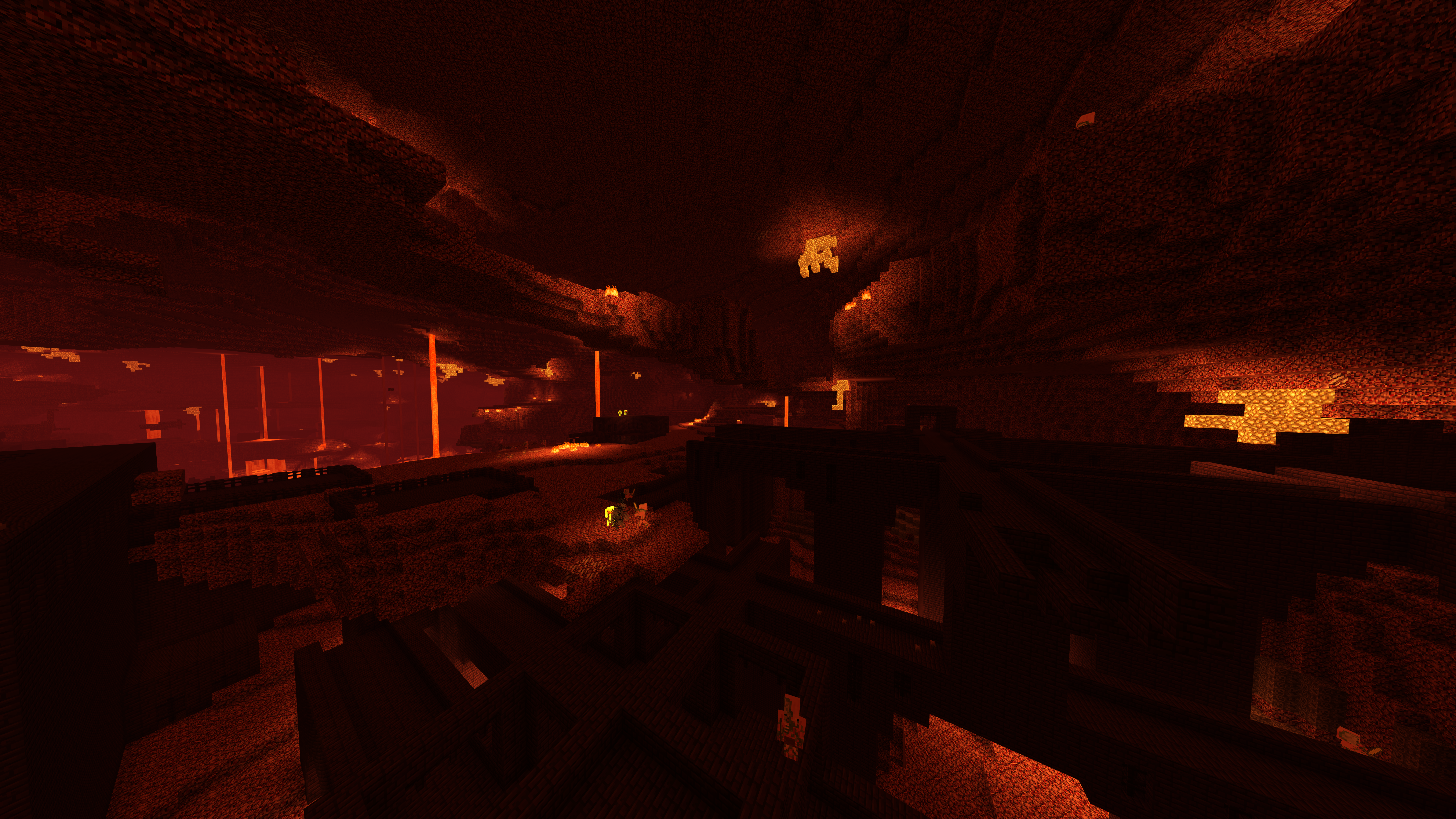 Minecraft Nether with shaders HD Wallpaper