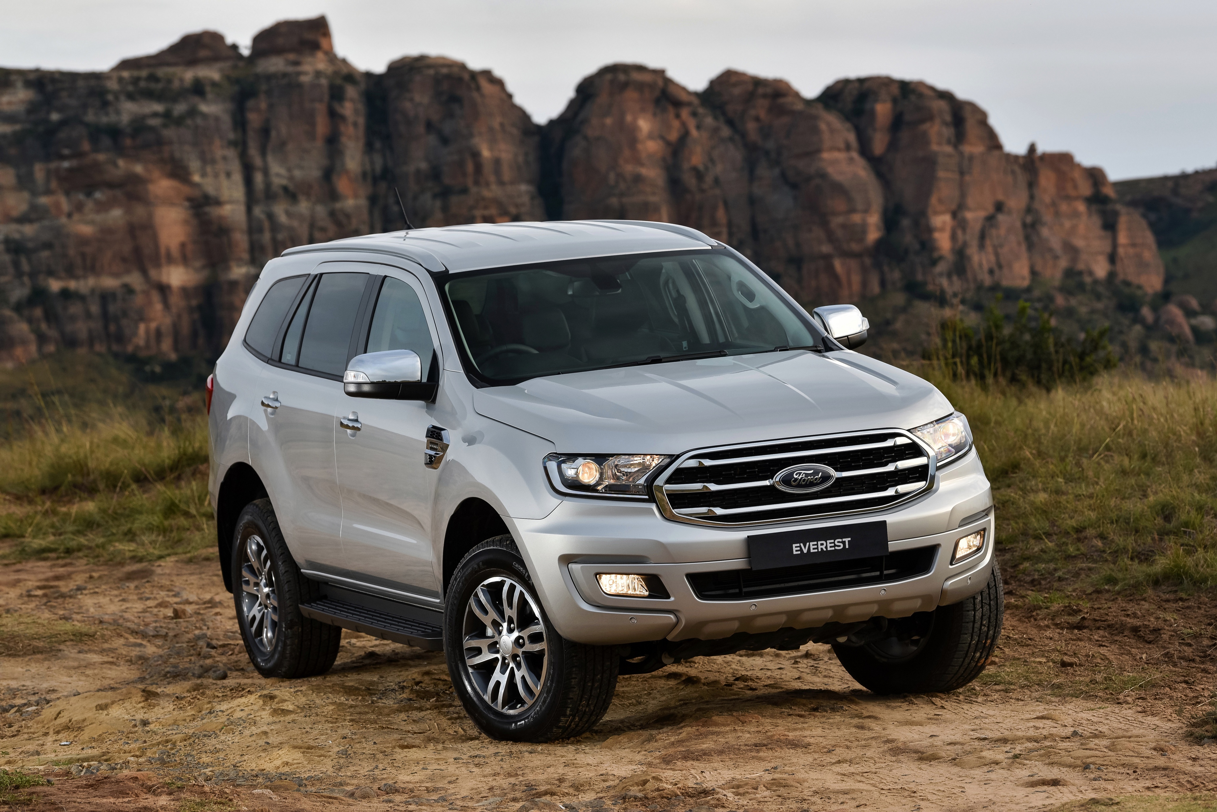 Silver Ford Everest SUV HD Wallpaper