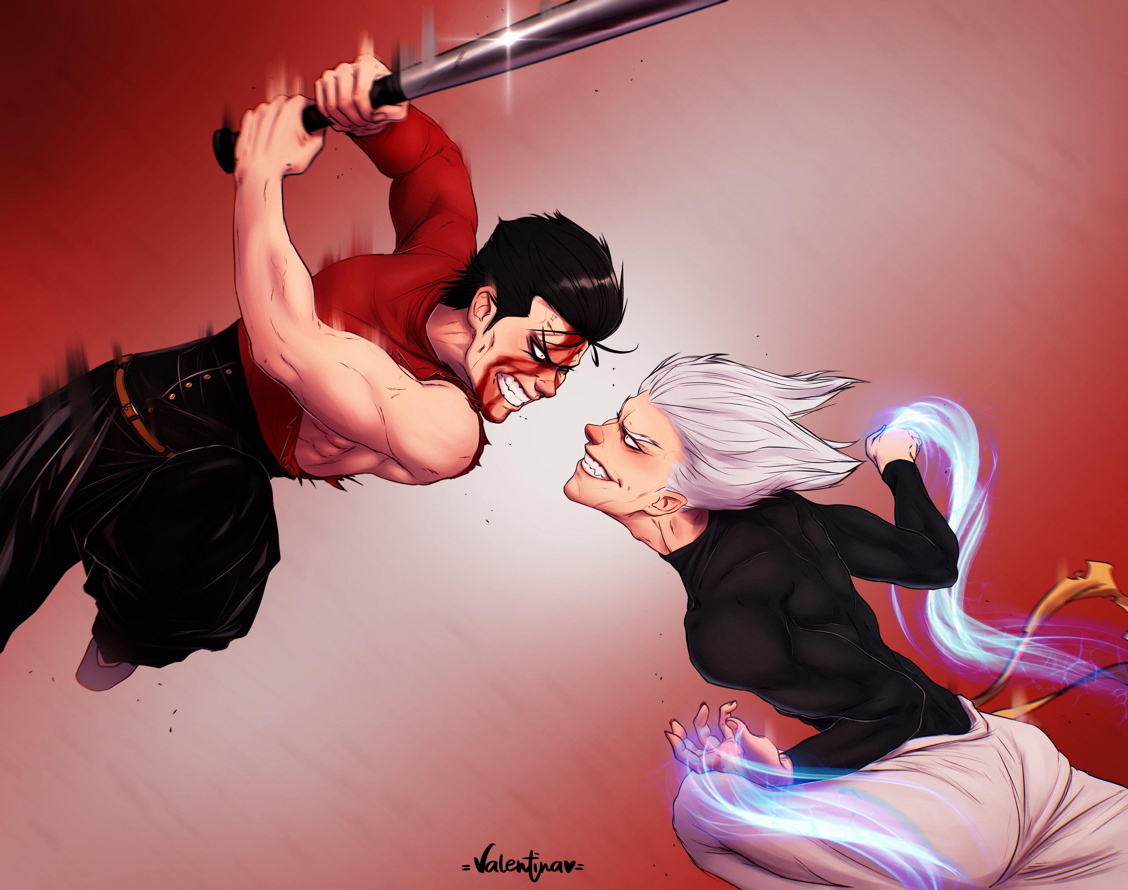 Garou and Bad Clash Intensity 4K HD Wallpaper