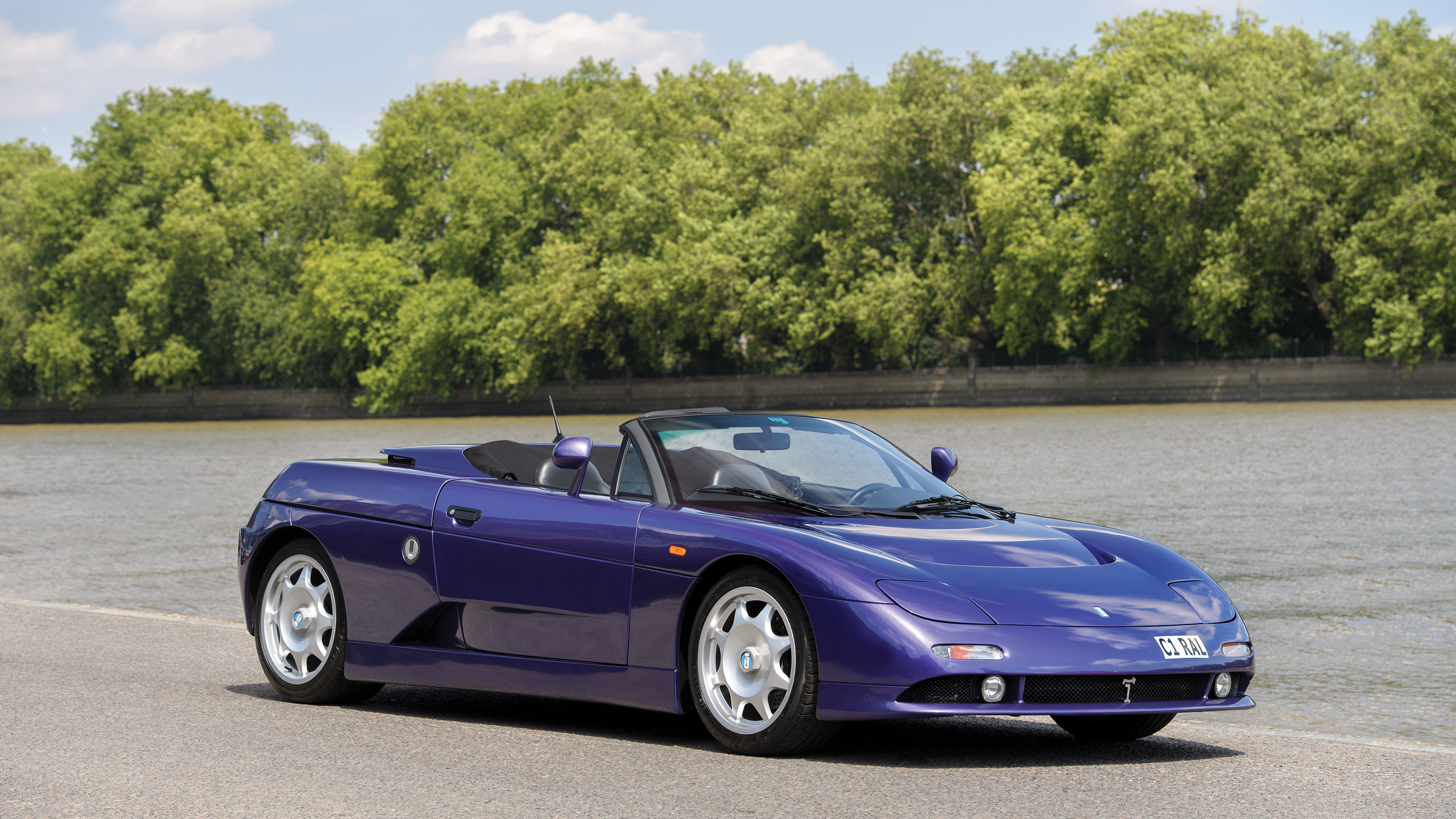 1998 De Tomaso Guara Spider Convertible Purple Car HD Wallpaper