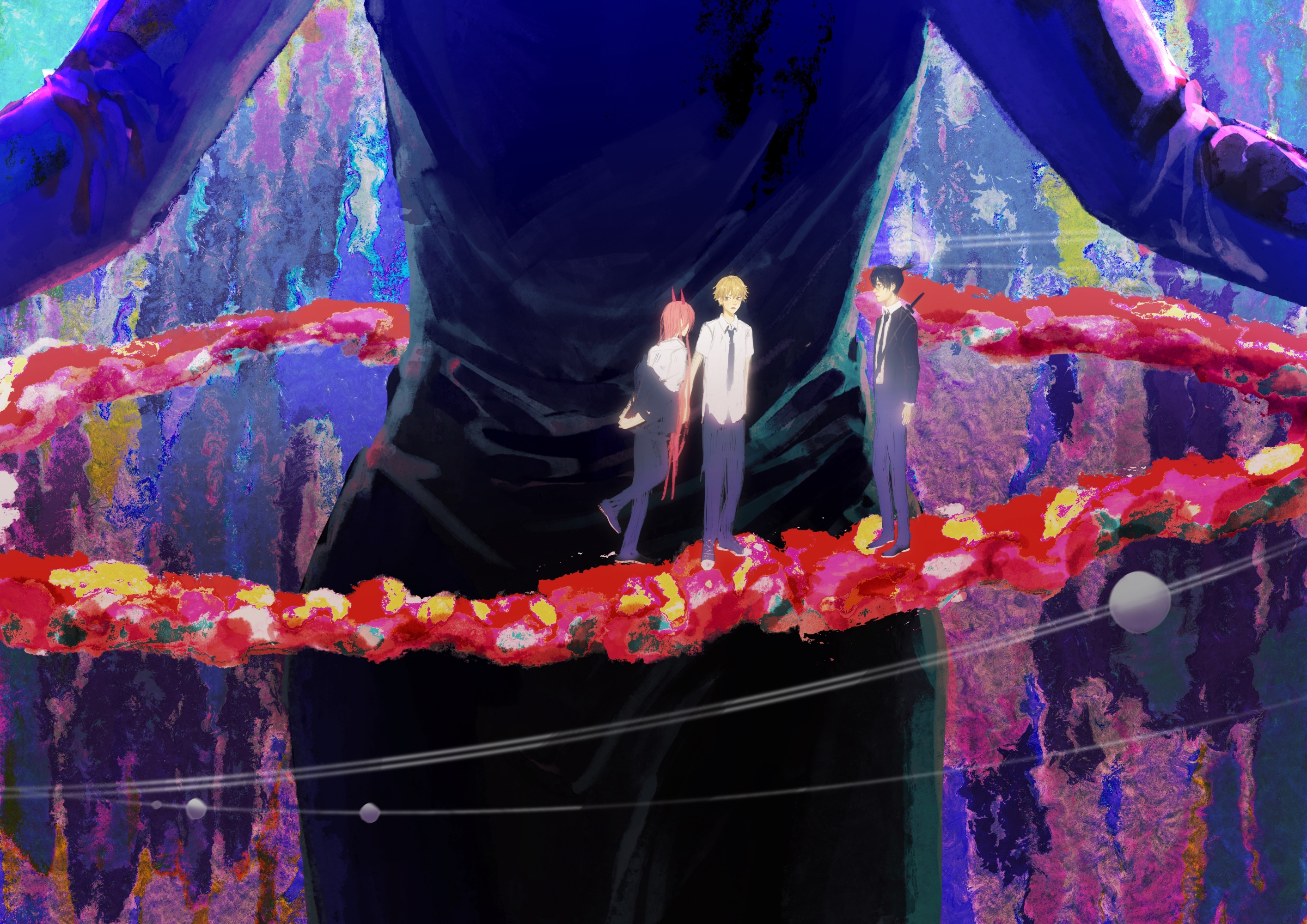 Denji, Aki Hayakawa, Makima, and Power from Chainsaw Man HD Wallpaper