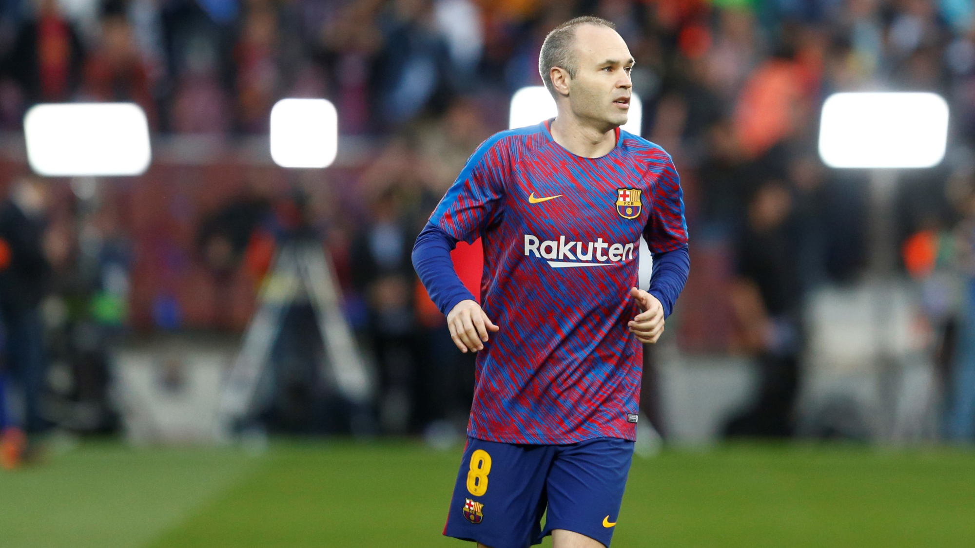 Andrés Iniesta playing soccer for Barcelona HD Wallpaper