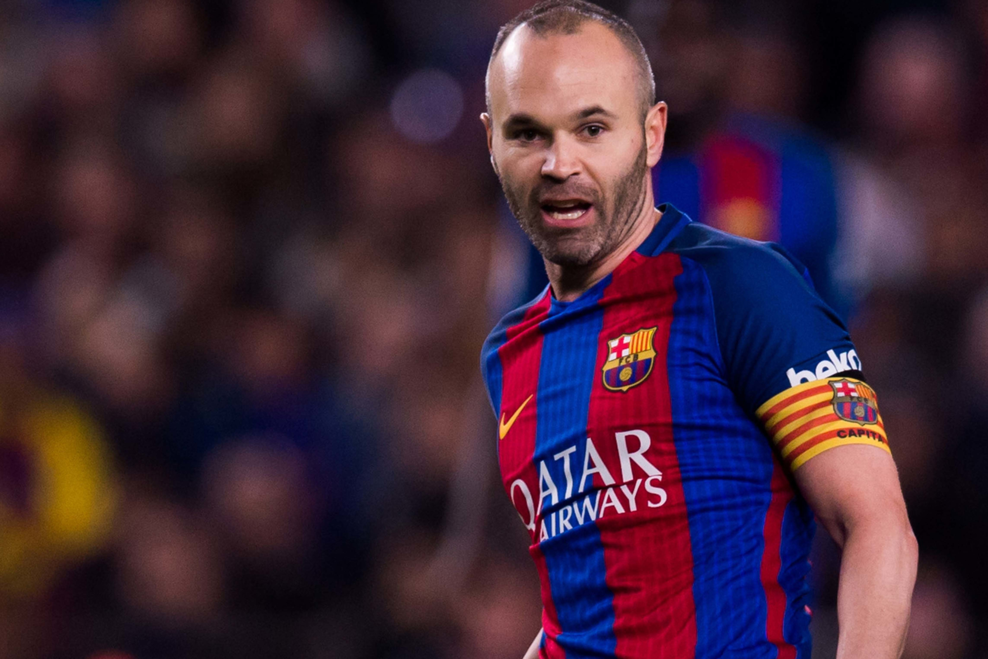 Andrés Iniesta of FC Barcelona HD Wallpaper