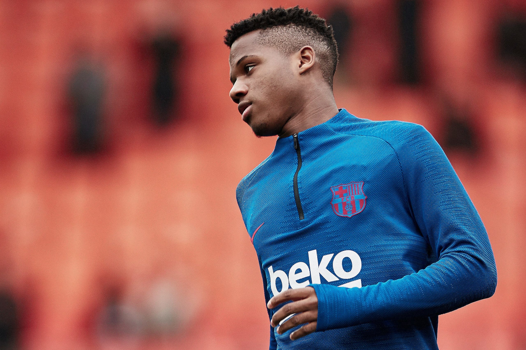 Ansu Fati in Barcelona training kit HD Wallpaper