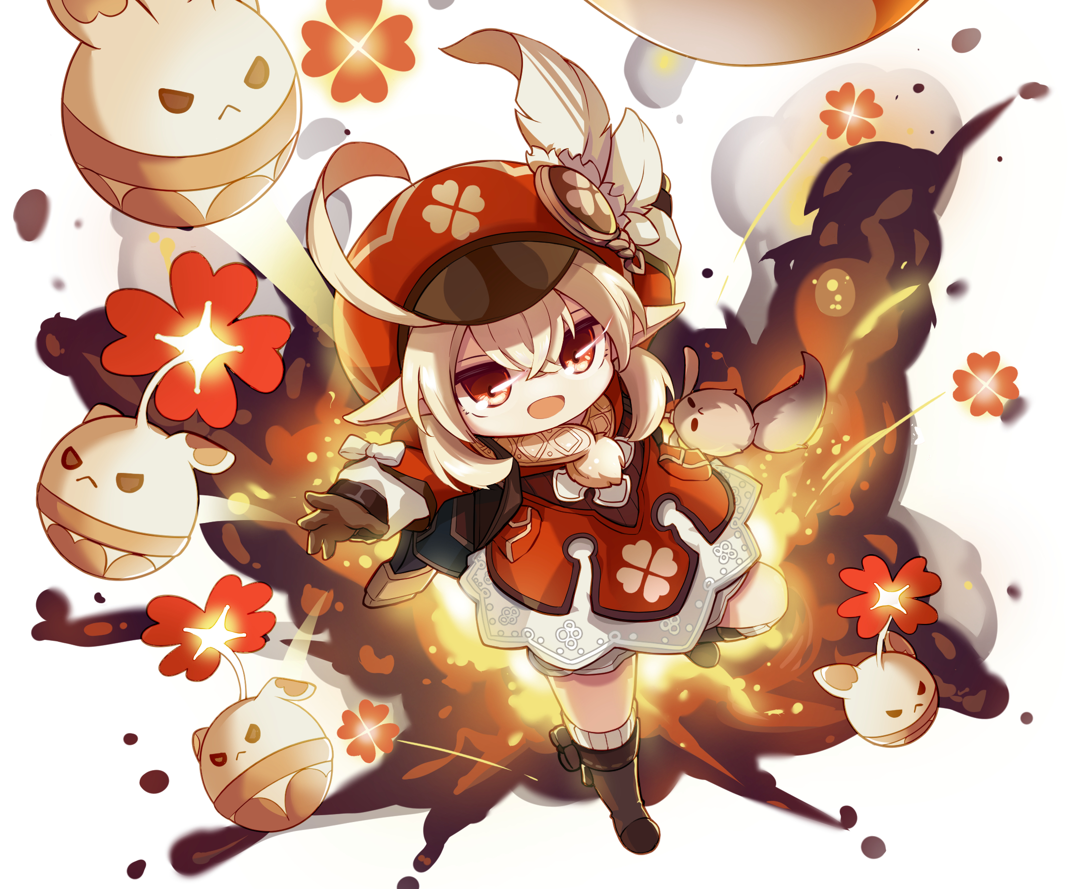 Klee from Genshin Impact with bombs HD Wallpaper