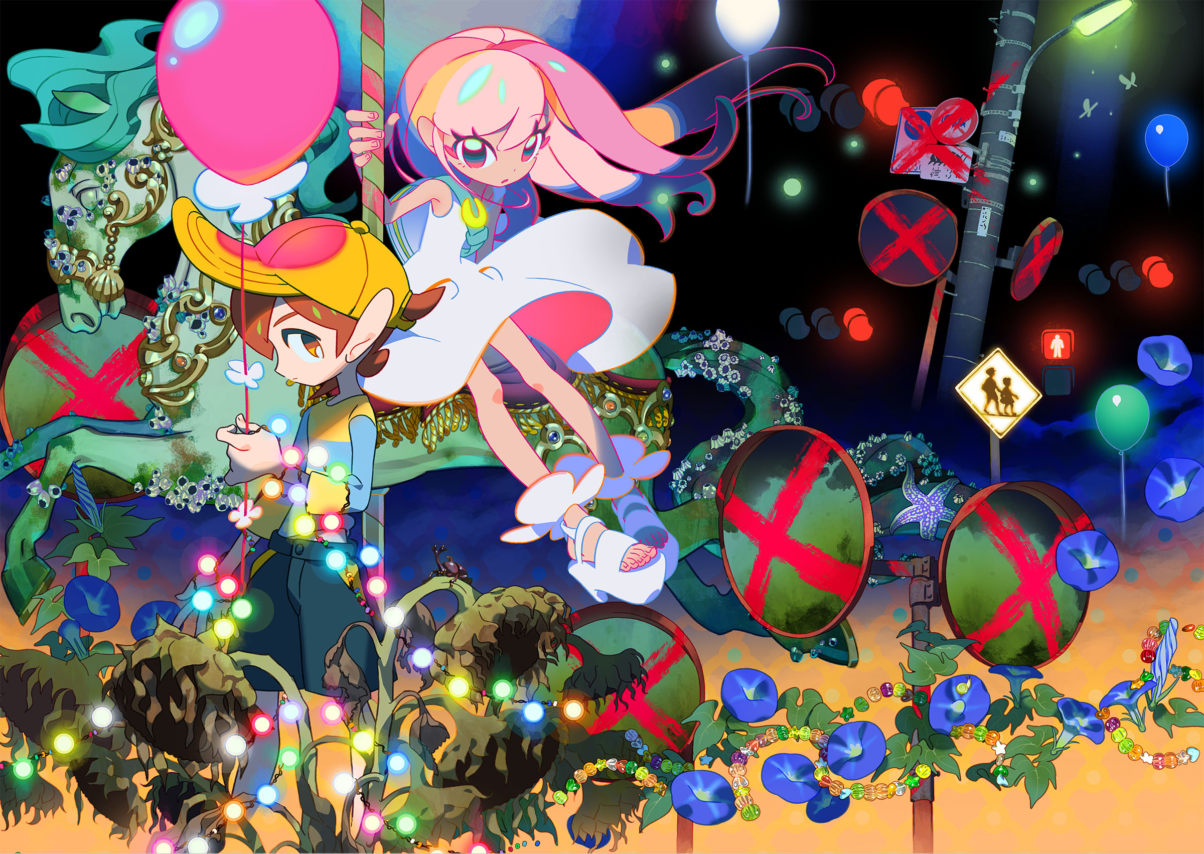 Characters from Worlds End Club on a carousel HD Wallpaper