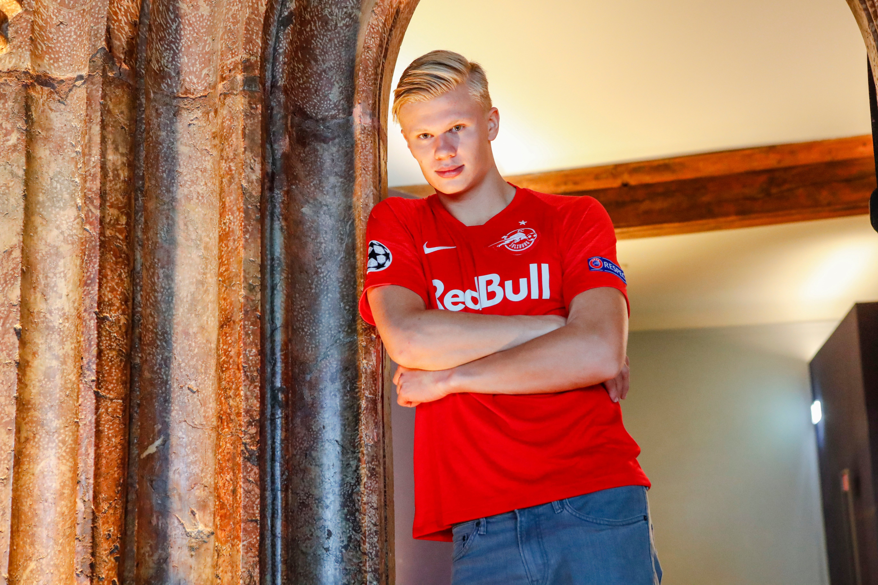 Erling Haaland in Red Bull Salzburg Jersey HD Wallpaper