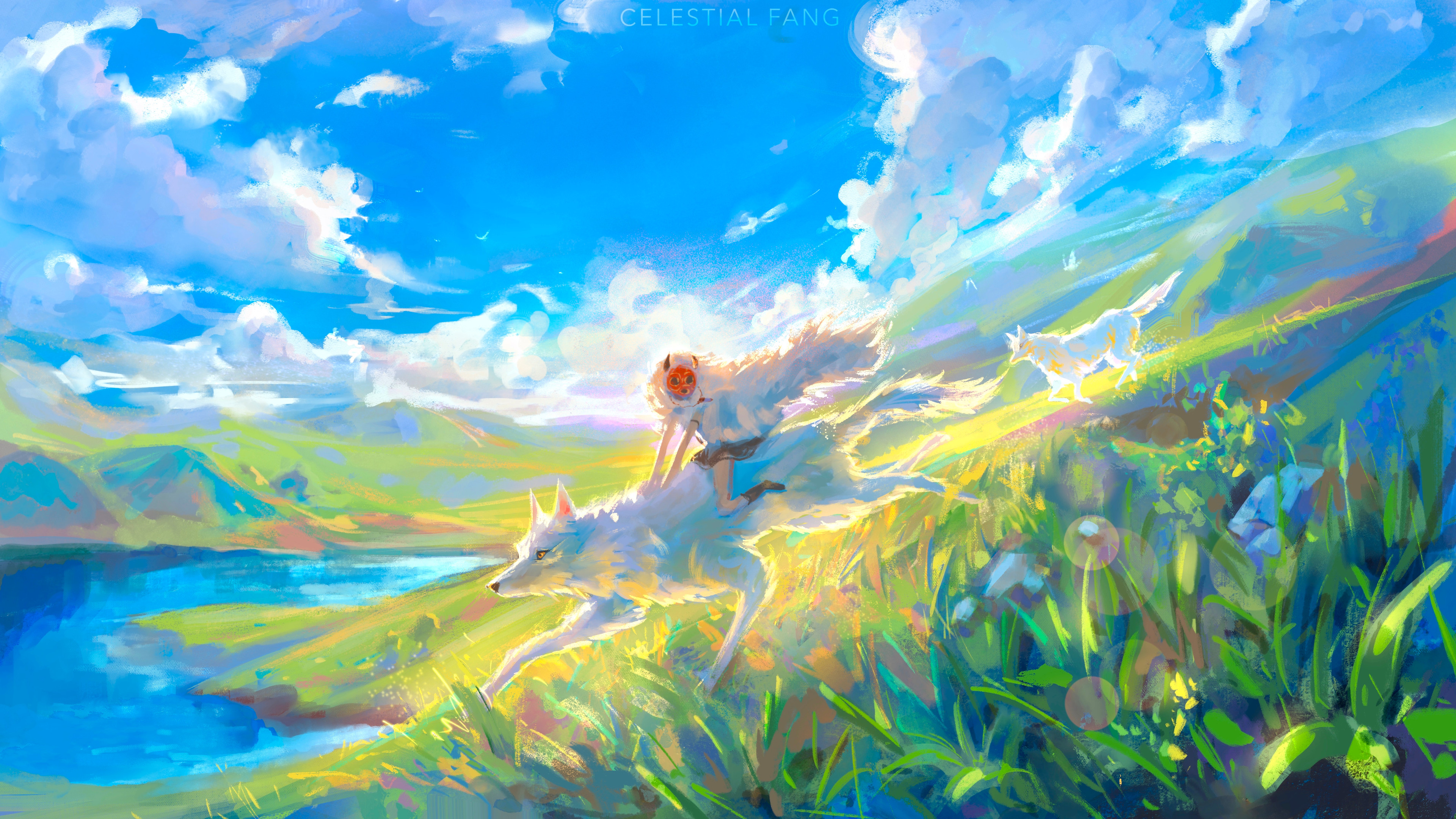 San and Moro from Princess Mononoke 4K HD Wallpaper