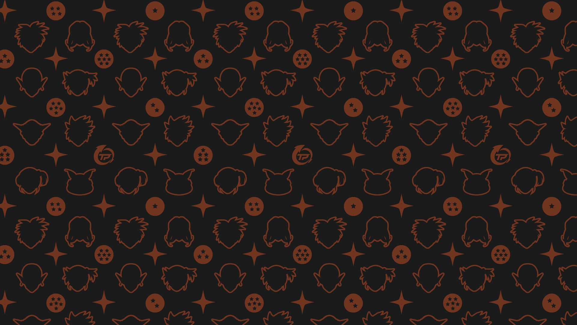 Dragon Ball Z Pattern with Characters and Dragon Balls HD Wallpaper
