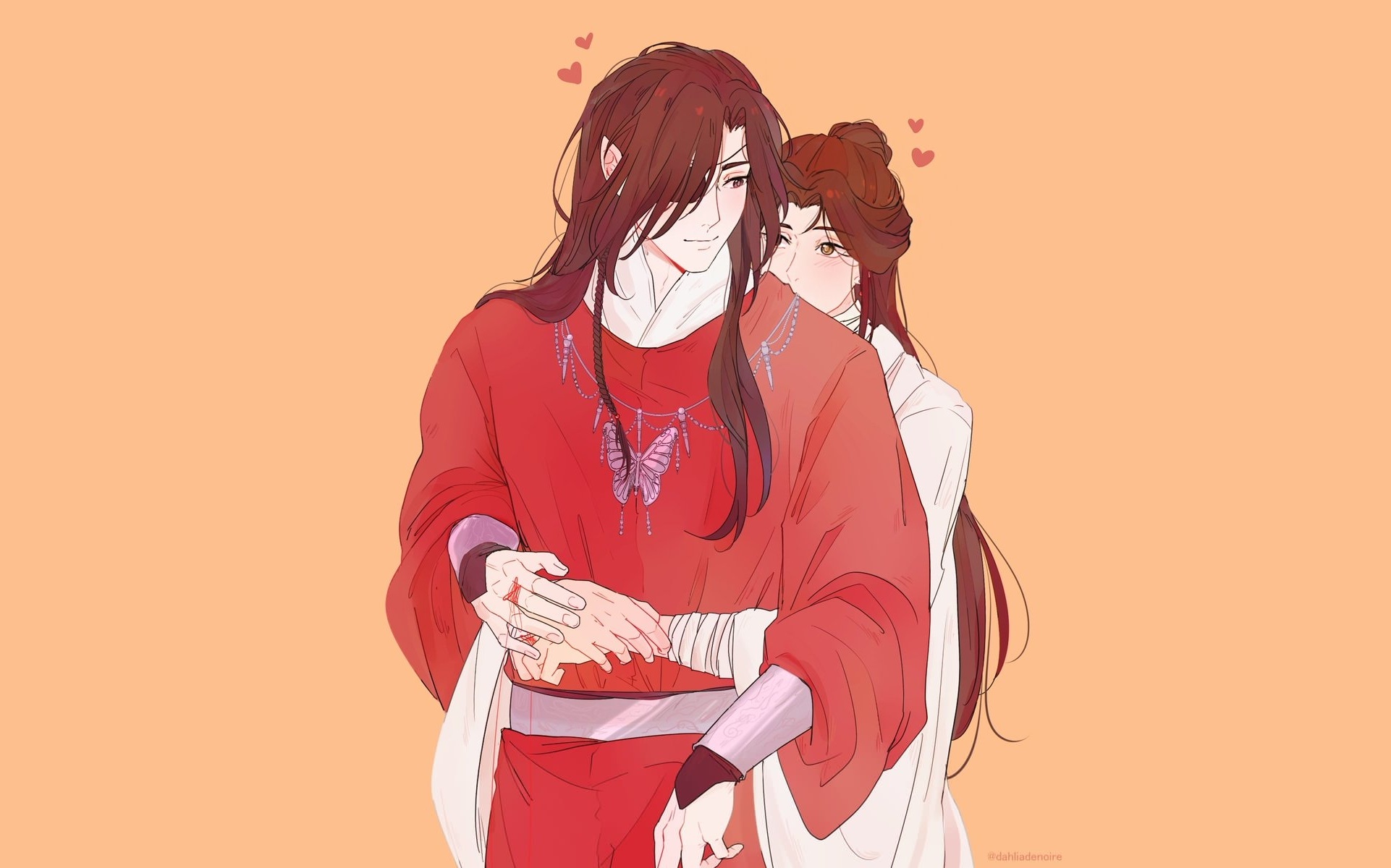Xie Lian and Hua Cheng embracing HD Wallpaper