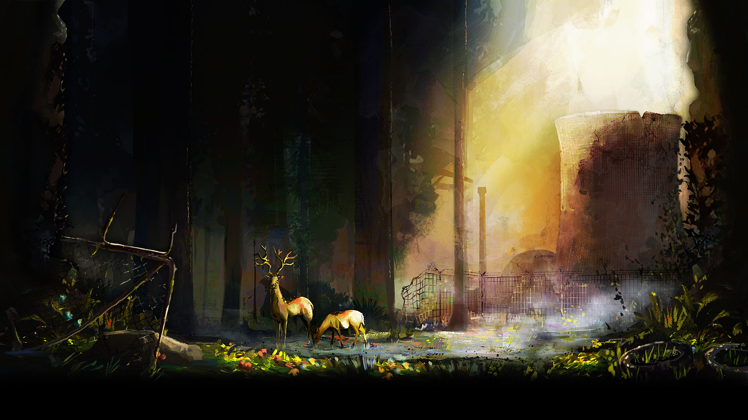 Endzone - A World Apart, Deer near cooling tower HD Wallpaper