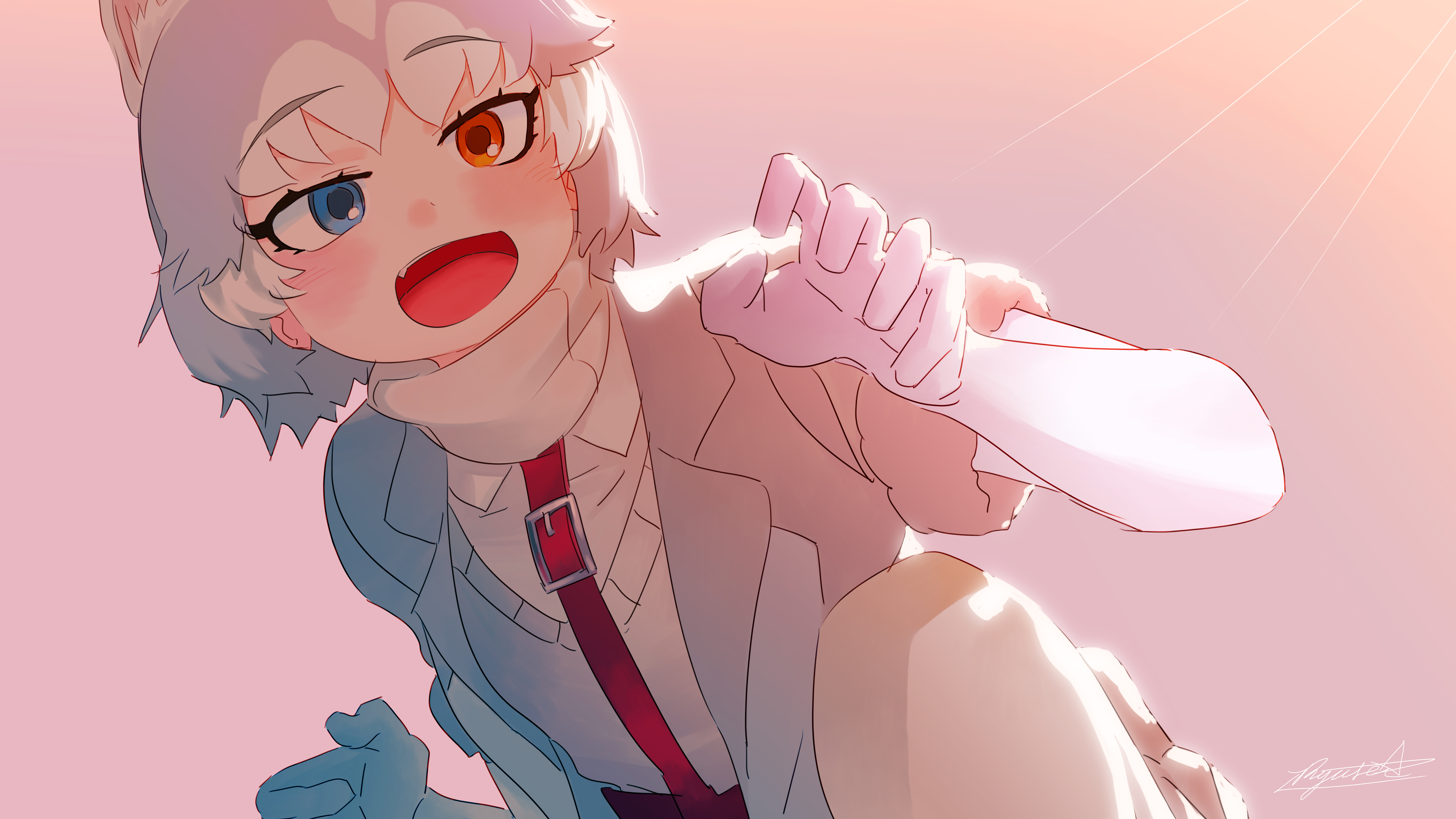Kemono Friends Dog with Heterochromia in Sunlight HD Wallpaper