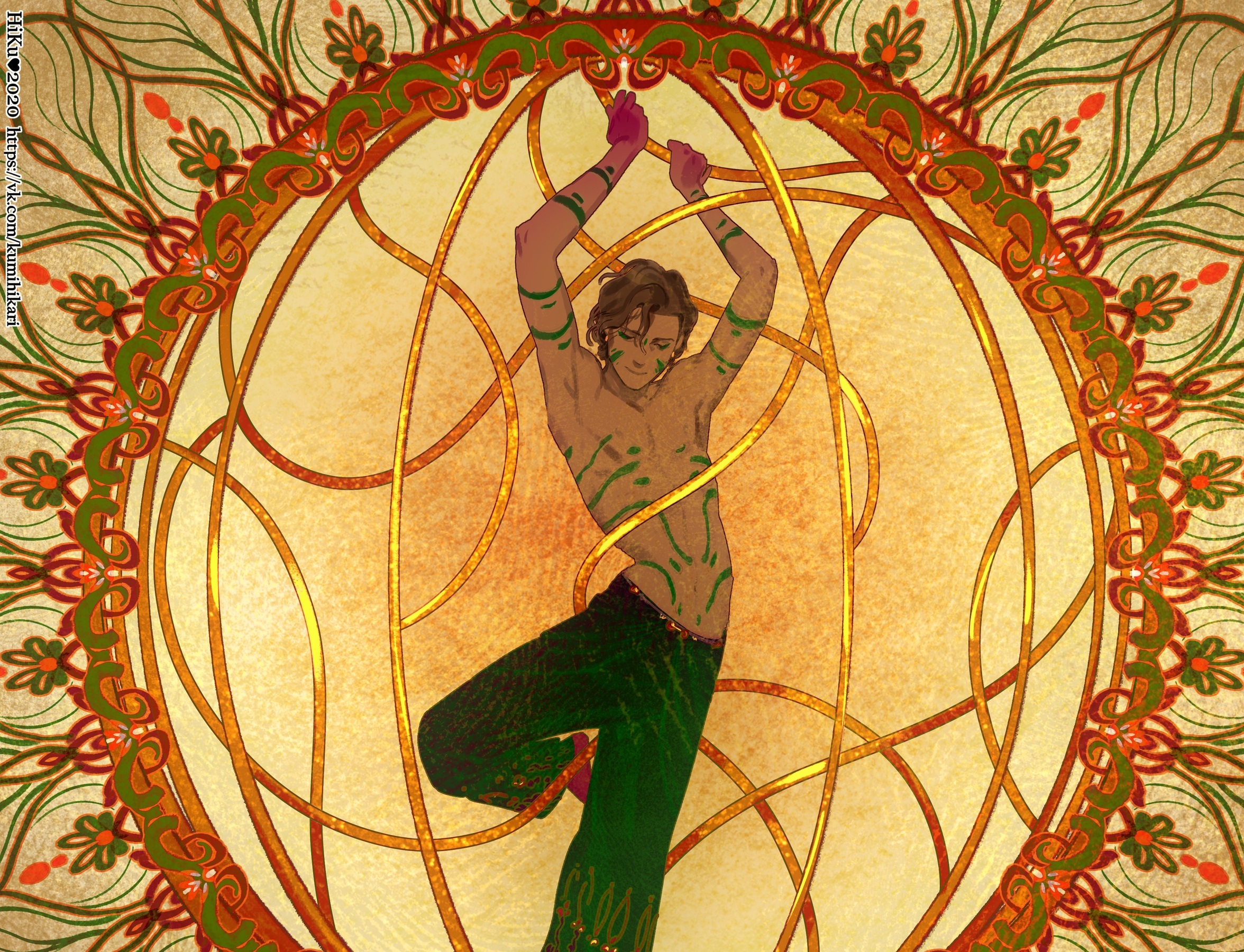 Tom Holland in ornate stained glass style HD Wallpaper