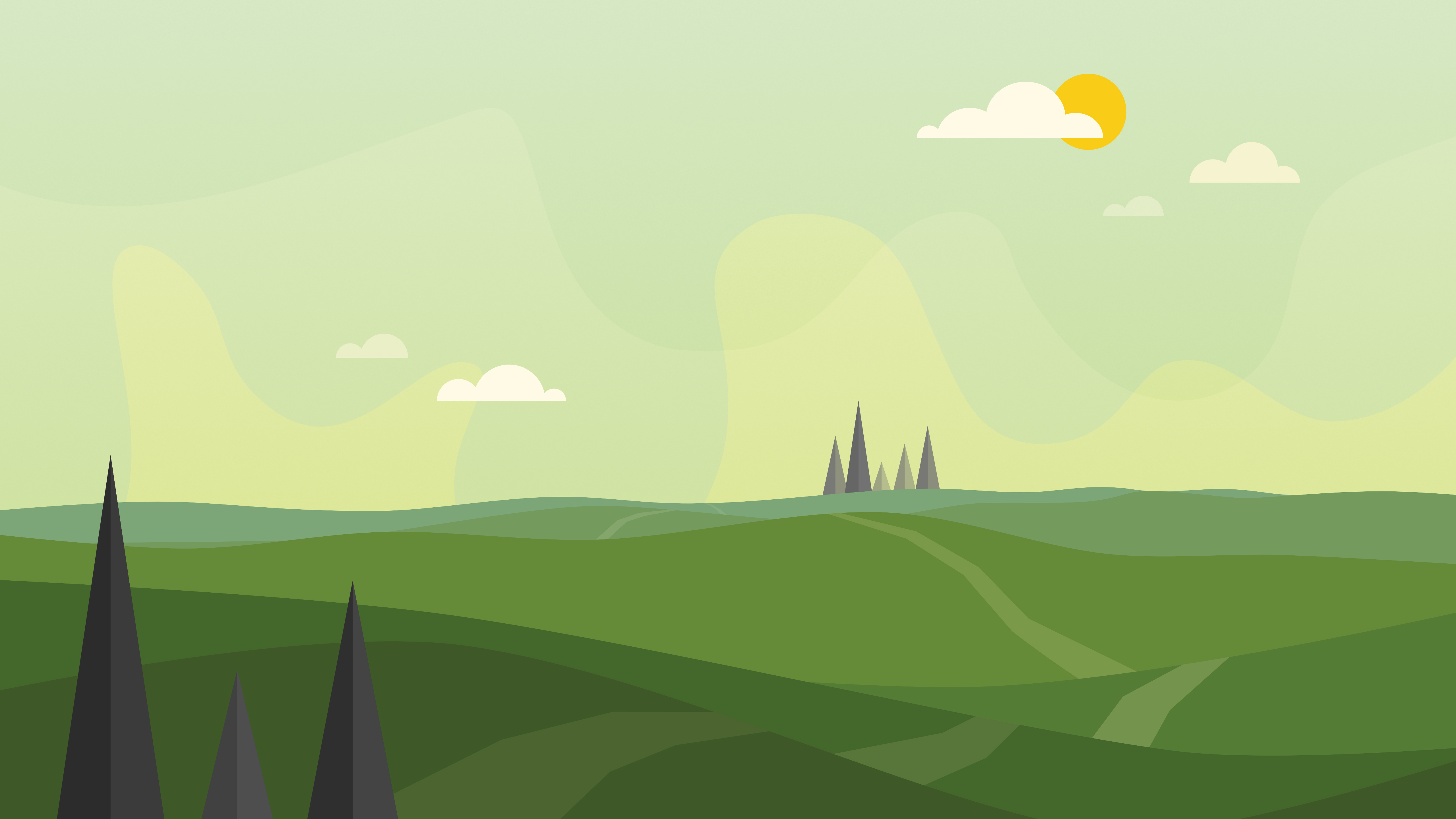 Minimalist Artistic Landscape 4K HD Wallpaper