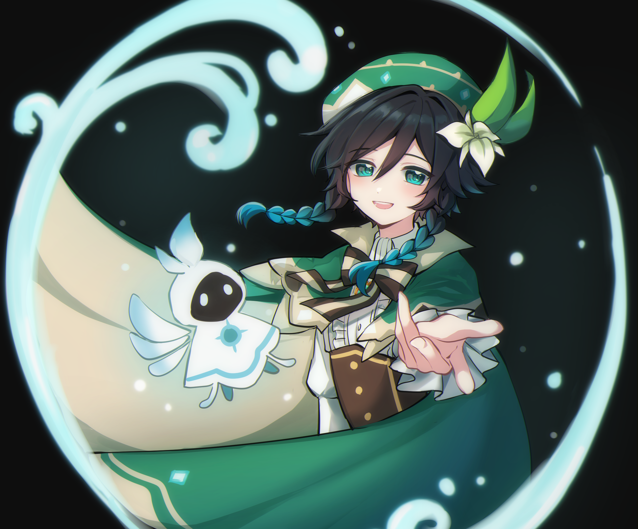 Venti from Genshin Impact Casting Wind HD Wallpaper