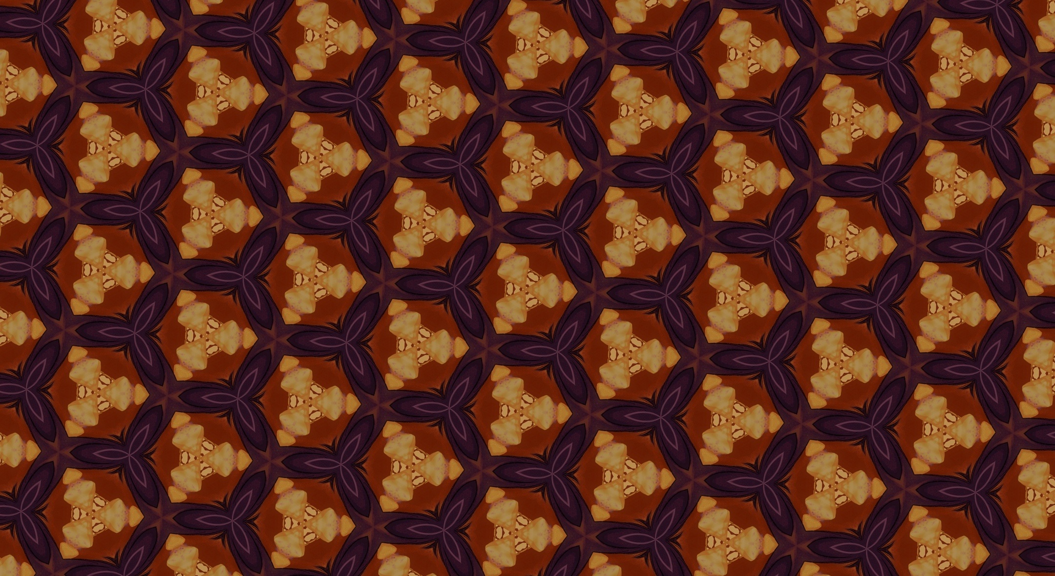Abstract Geometric Pattern with Floral Motifs HD Wallpaper