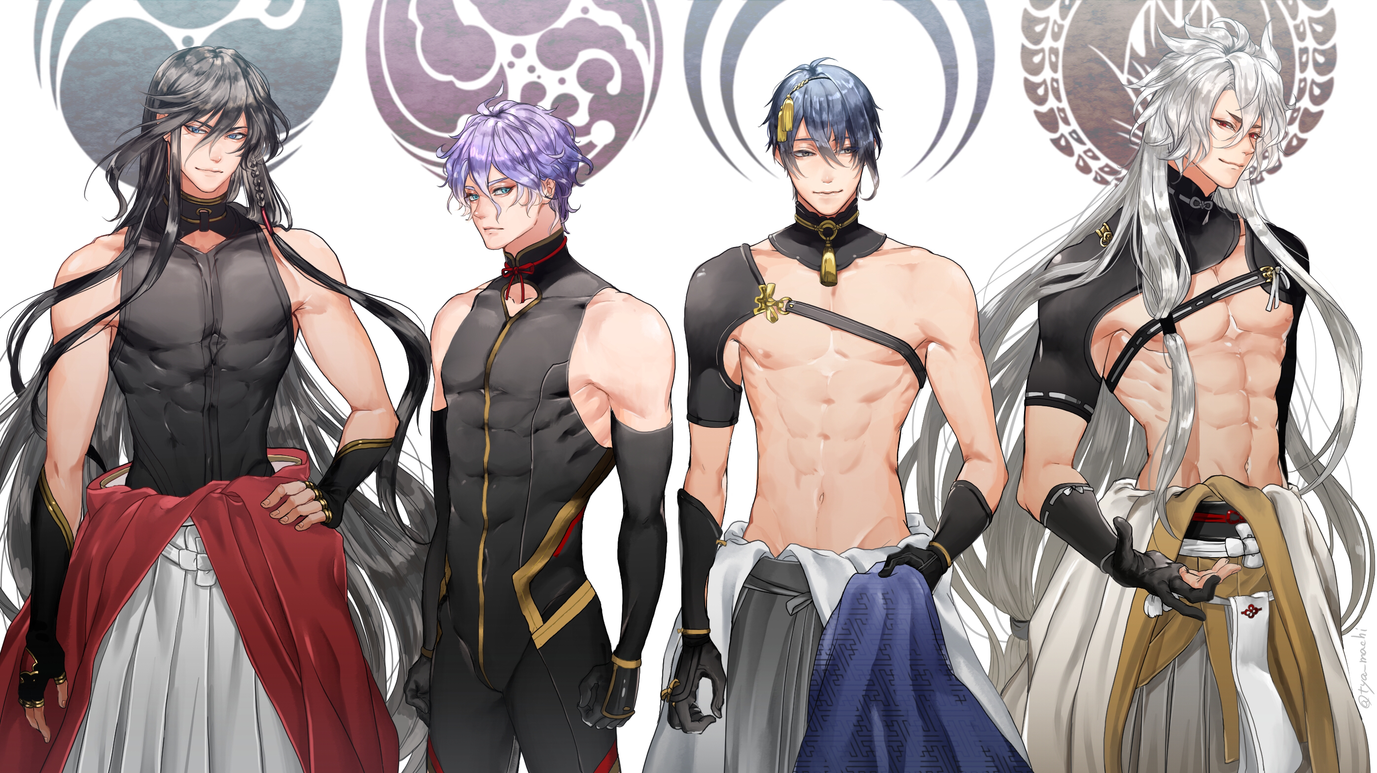 Four male characters from Touken Ranbu HD Wallpaper