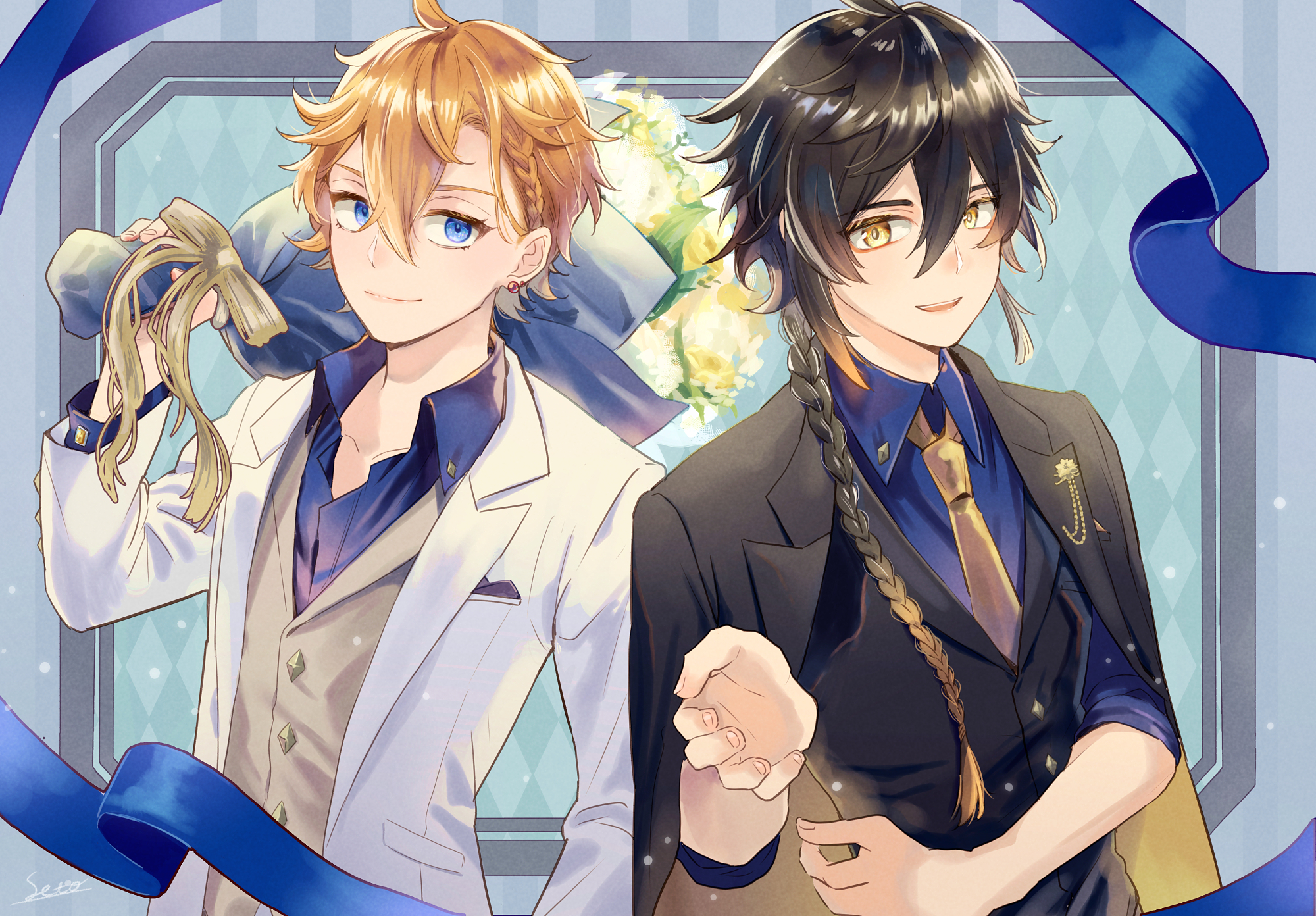 Zhongli and Tartaglia from Genshin Impact HD Wallpaper