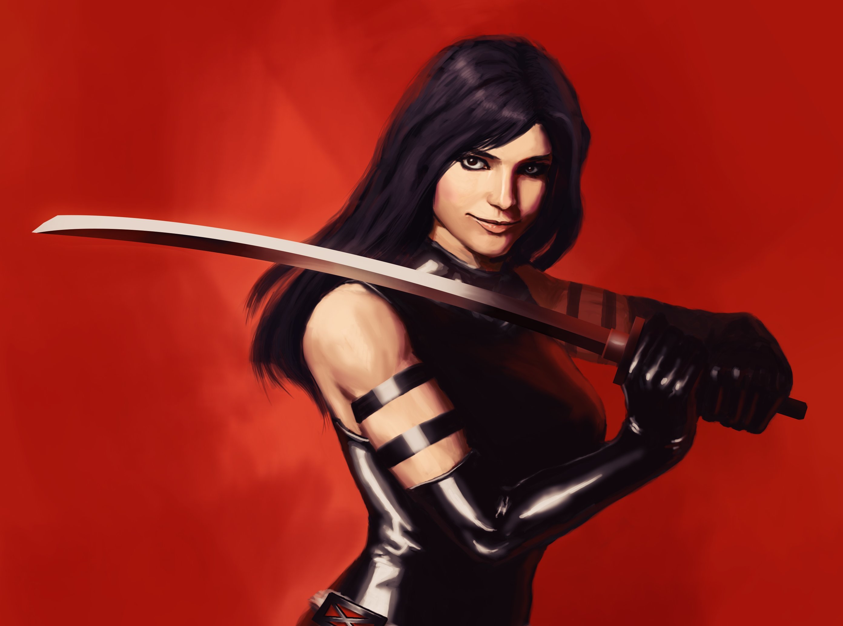 Psylocke holding a katana HD Wallpaper