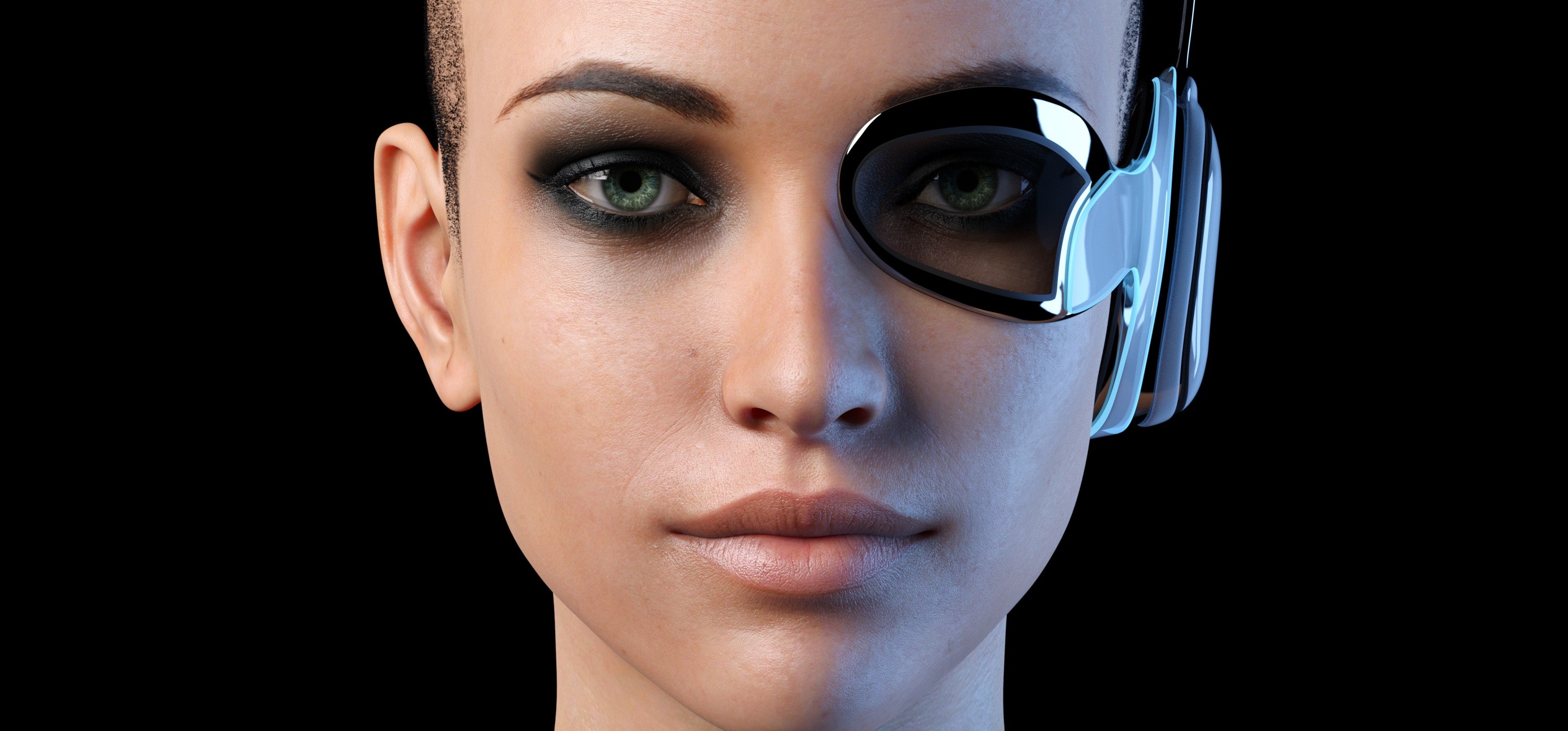 Sci Fi Woman with Cybernetic Eye HD Wallpaper