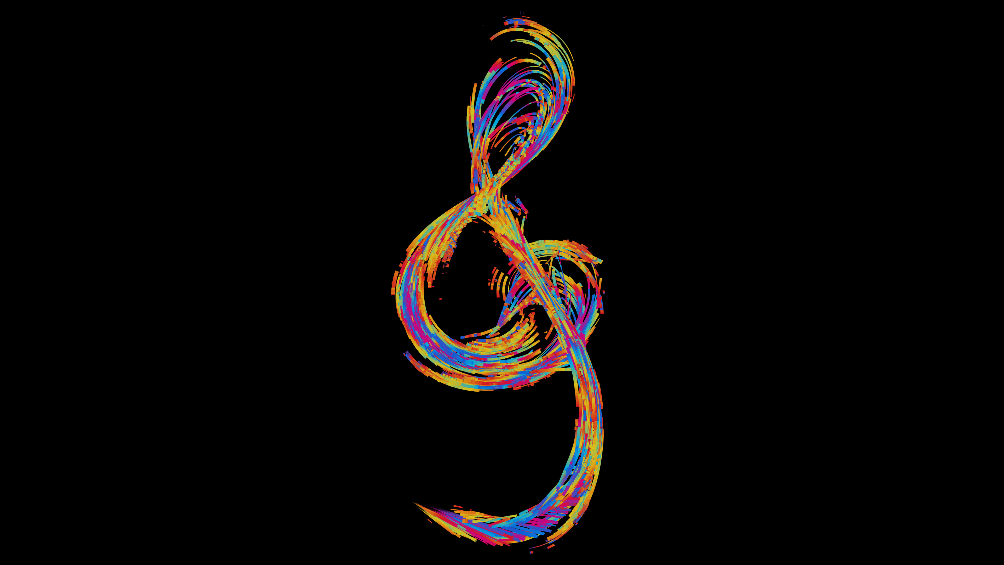 Colorful Treble Clef 4K HD Wallpaper