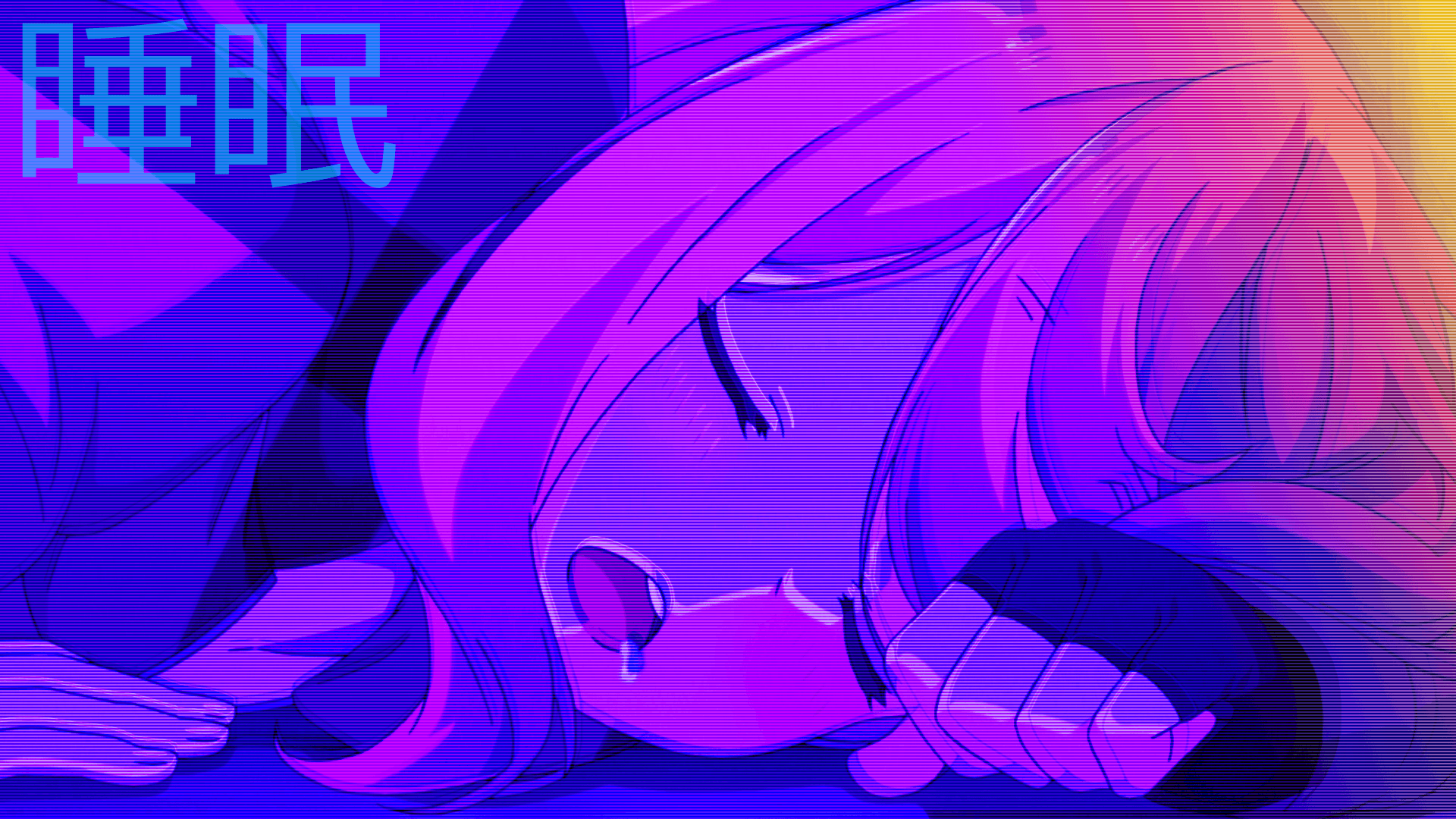 Girl with pink hair sleeping HD Wallpaper